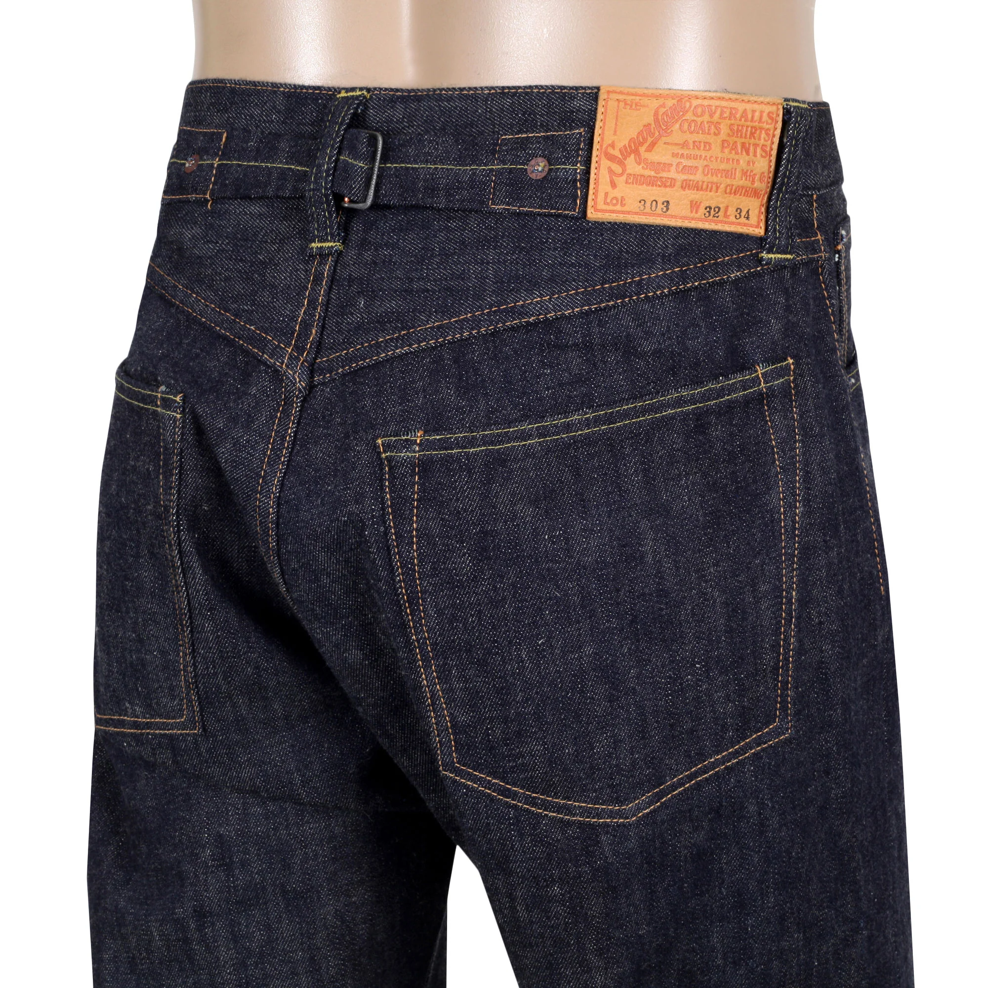 Indigo Regular Fit SC40303N Non Wash 16.25oz Raw Denim Jeans CANE7991 - Image 3