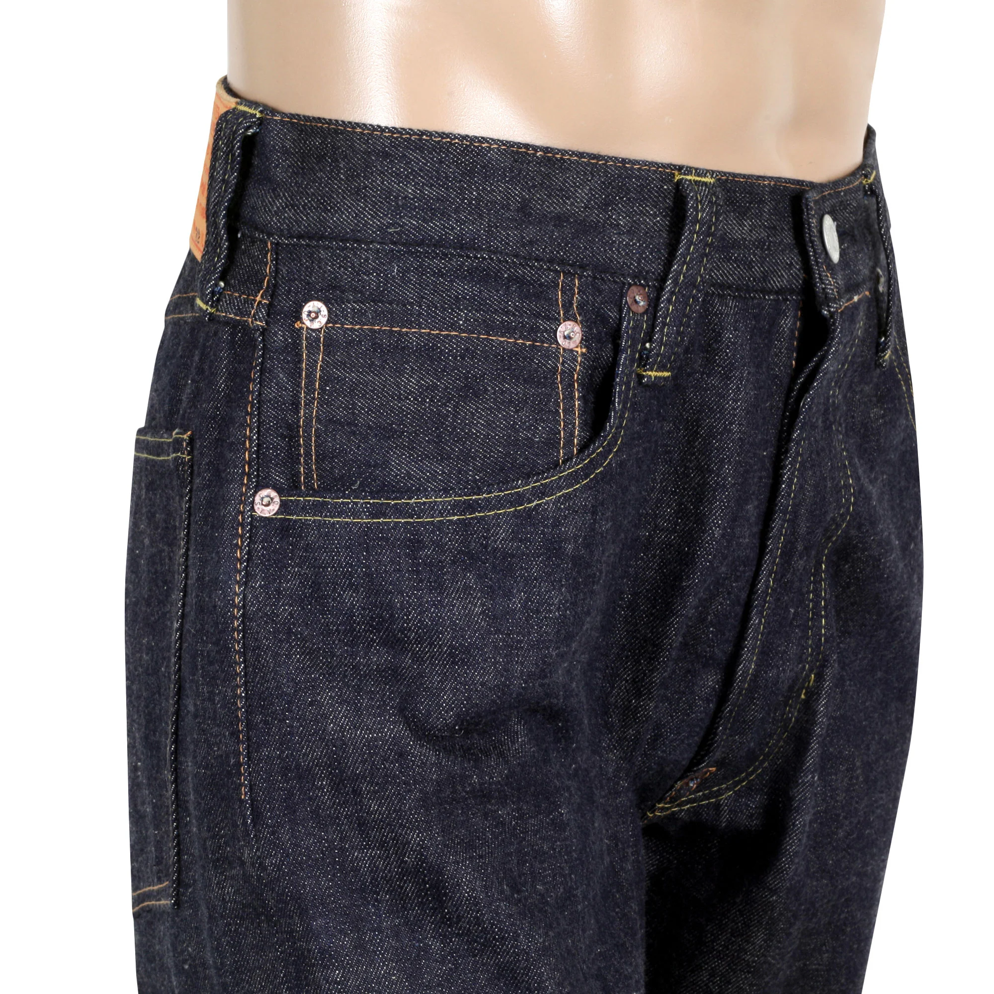 Indigo Regular Fit SC40303N Non Wash 16.25oz Raw Denim Jeans CANE7991 - Image 7