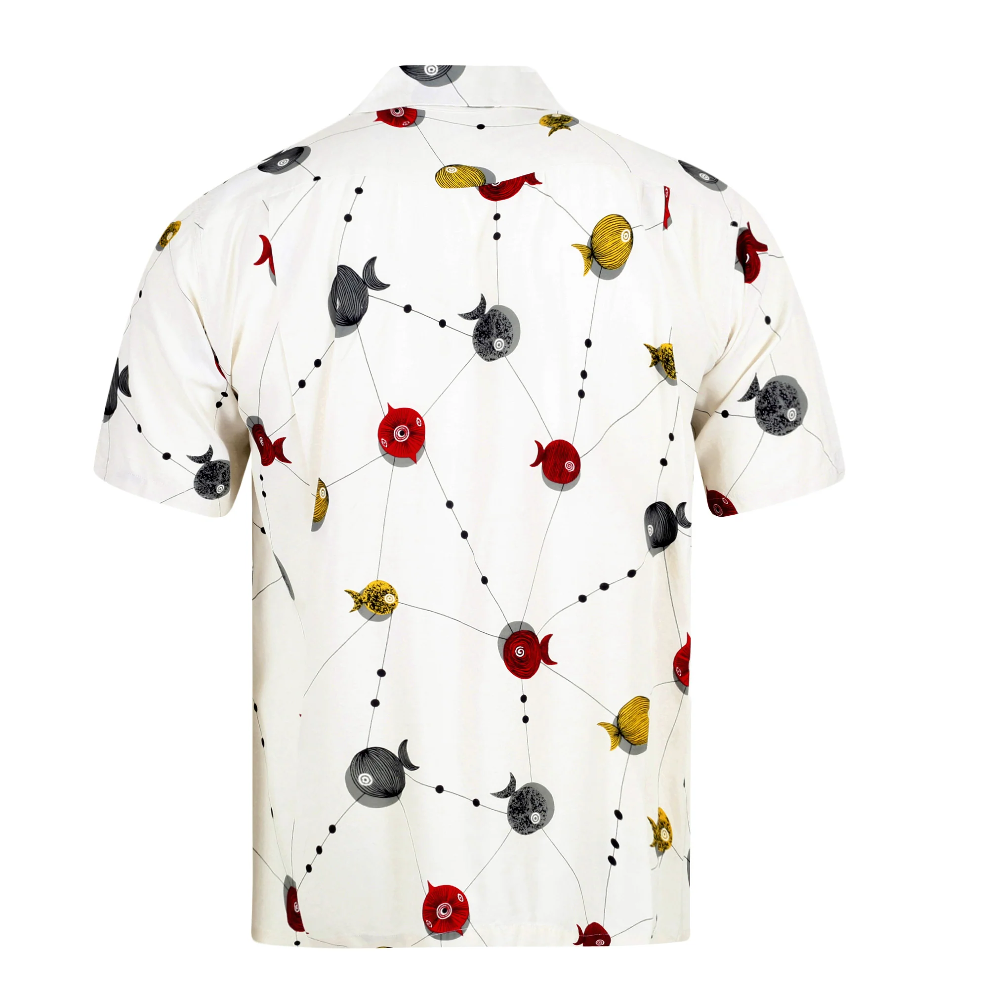 Atomic Fish Print SH38128 Off White Star of Hollywood Shirt SoH10099 - Image 2