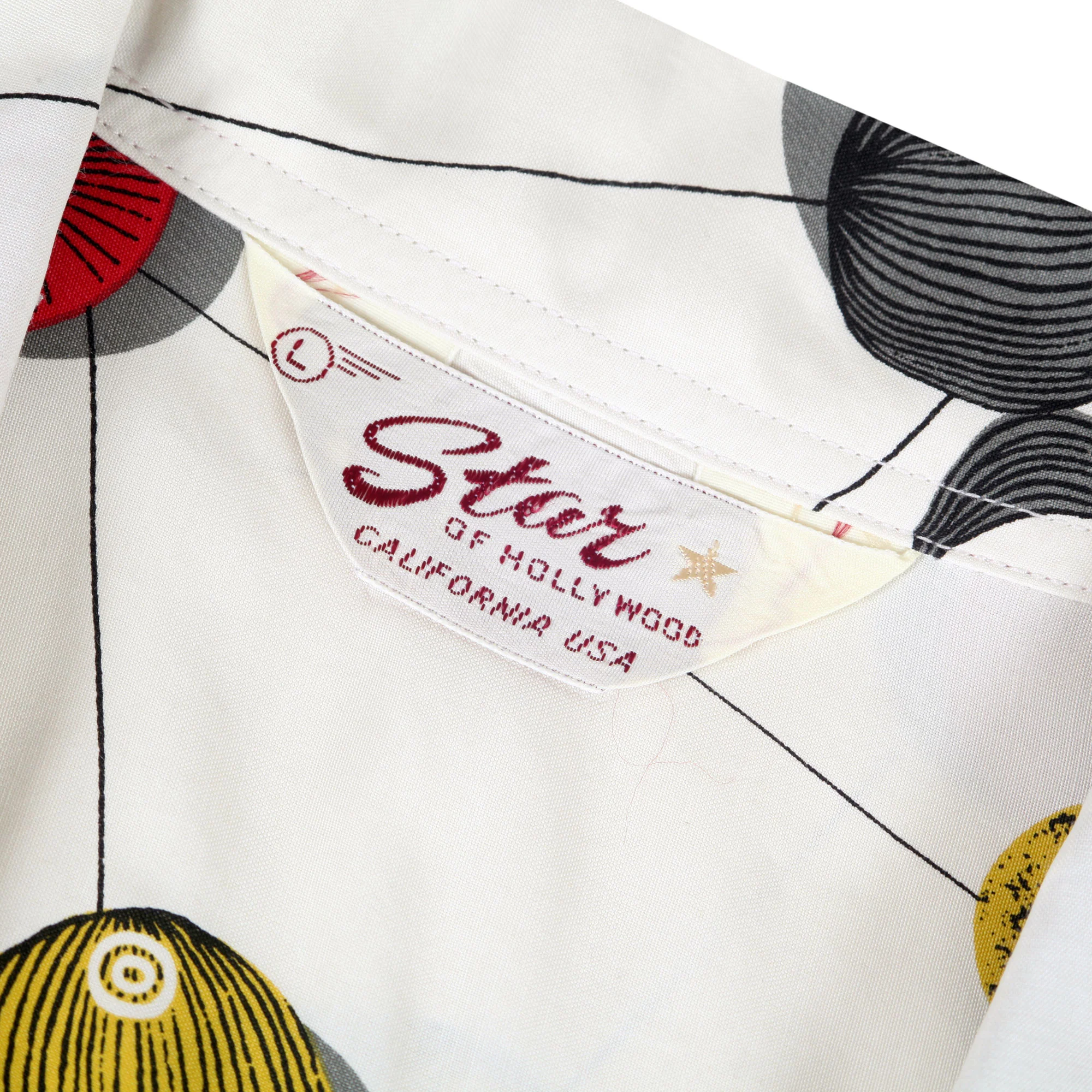 Atomic Fish Print SH38128 Off White Star of Hollywood Shirt SoH10099 - Image 3