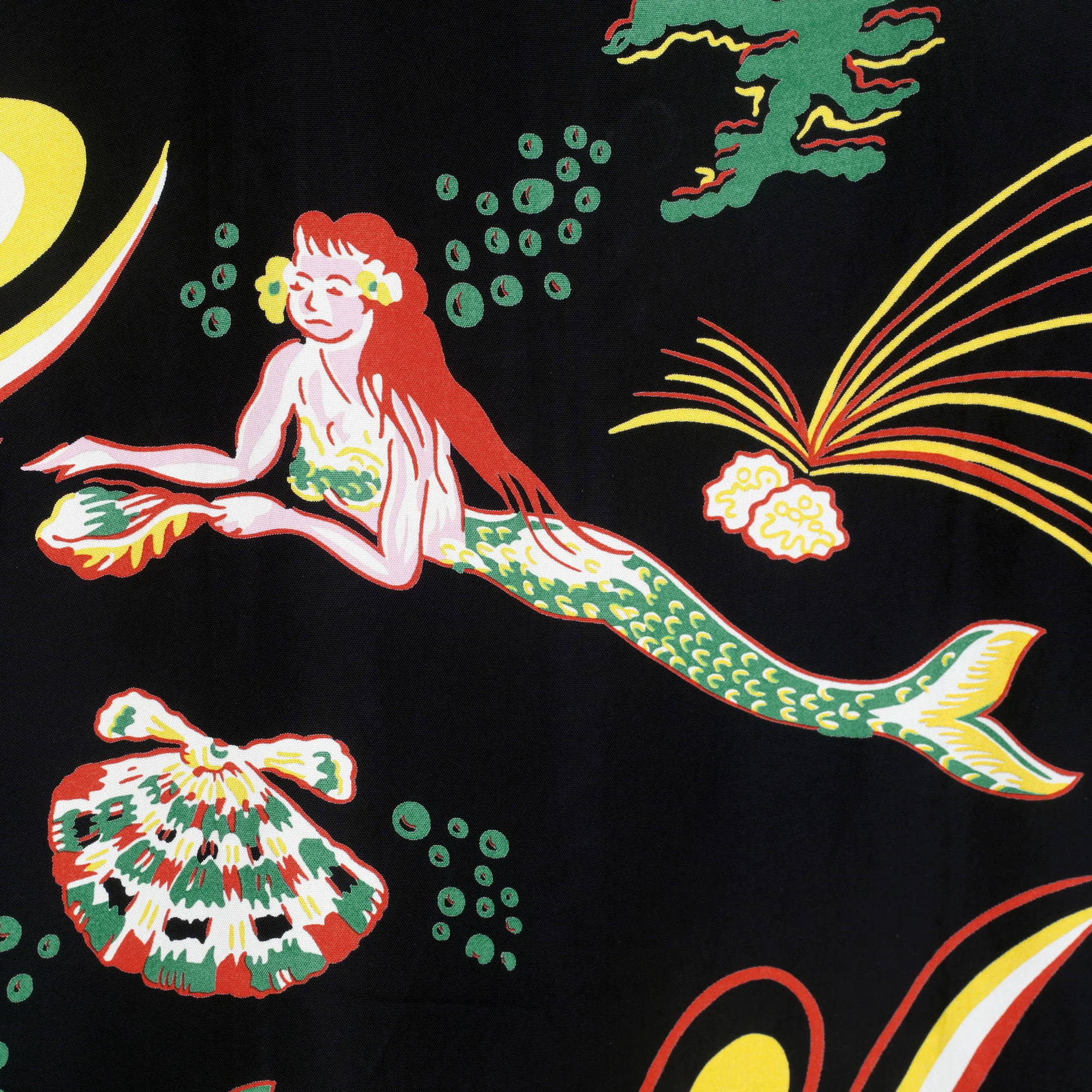 Black Mermaid Print SS38031 Hawaiian Shirt with Cuban Collar SURF10087 - Image 4