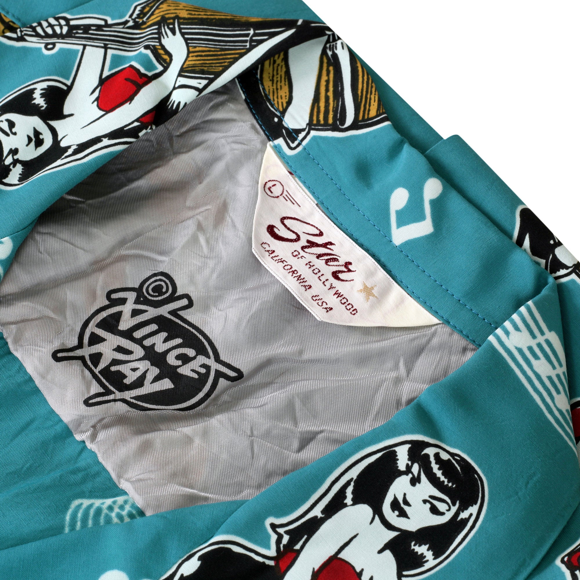 Blue SH38114 Hawaiian Shirt with Double Bass Pinups Print SoH10091 - Image 3