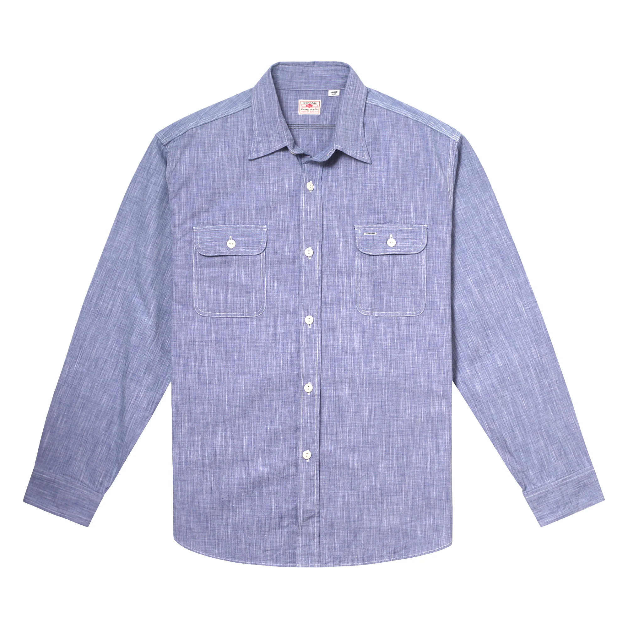Blue Woven Pin Check Soft Collar SC28094 Long Sleeve Shirt CANE10260 - Image 7