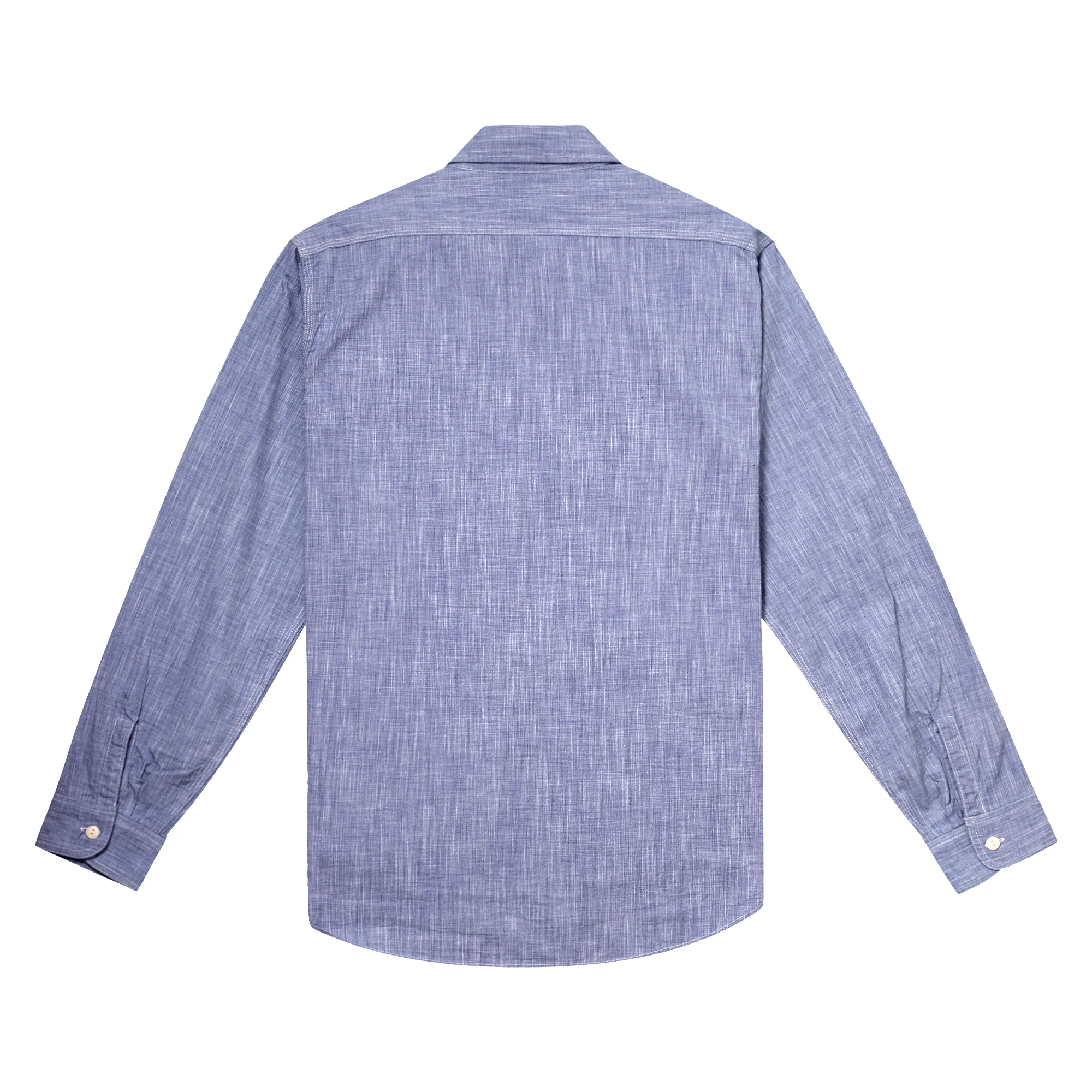 Blue Woven Pin Check Soft Collar SC28094 Long Sleeve Shirt CANE10260 - Image 8