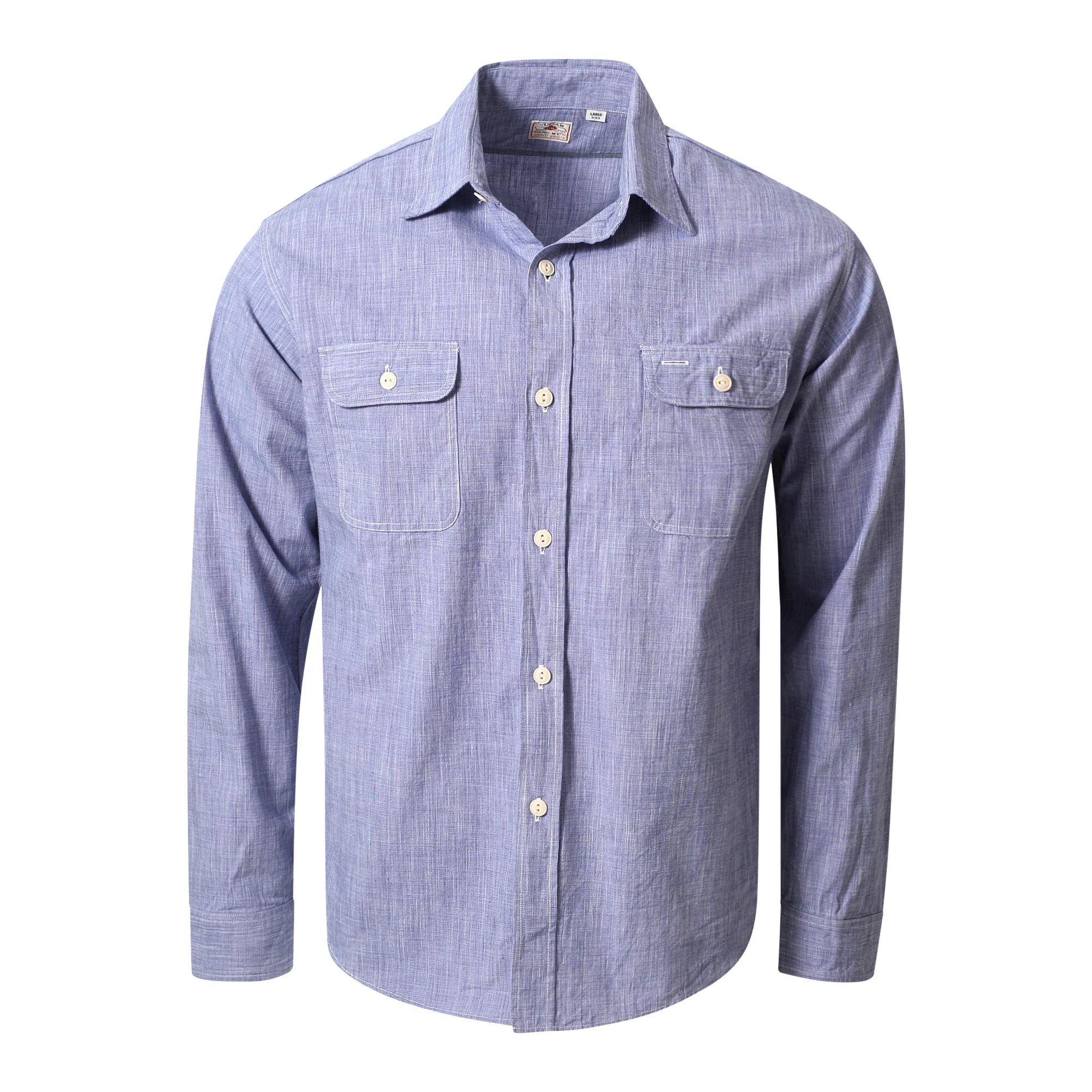 Blue Woven Pin Check Soft Collar SC28094 Long Sleeve Shirt CANE10260 - Image 9