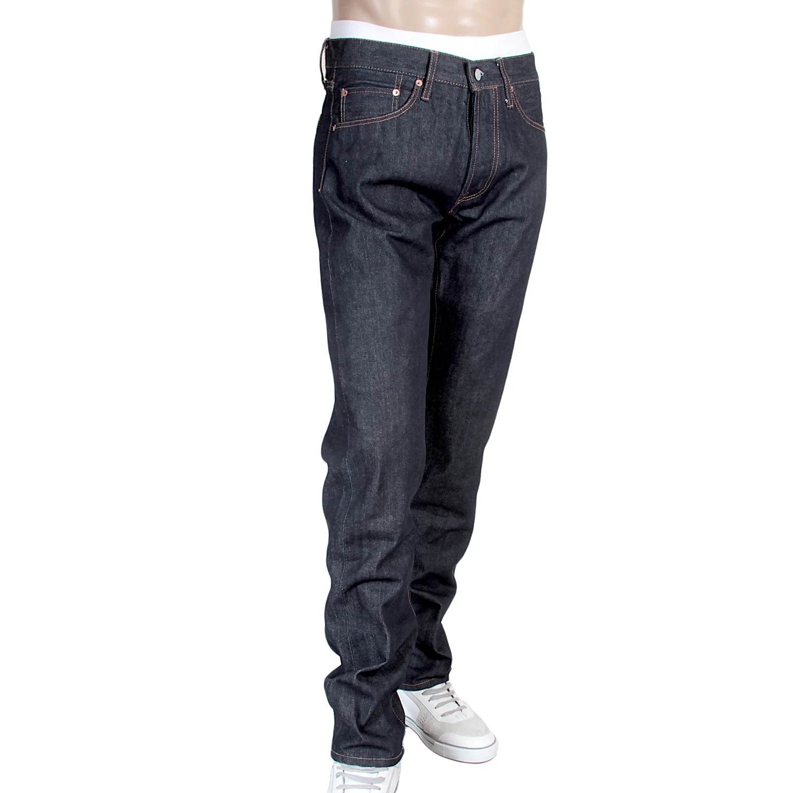 Slim Fit Navy Low Rise CP41218 One Wash Selvedge Denim Jeans CANE4412 - Image 4