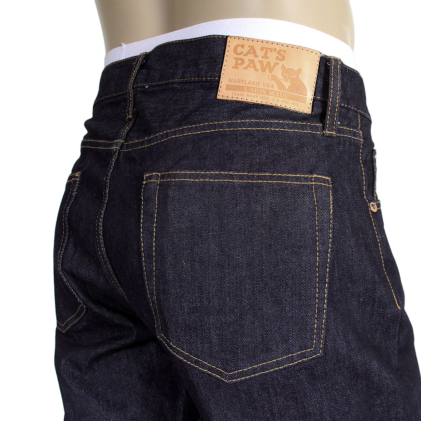 Slim Fit Navy Low Rise CP41218 One Wash Selvedge Denim Jeans CANE4412 - Image 9