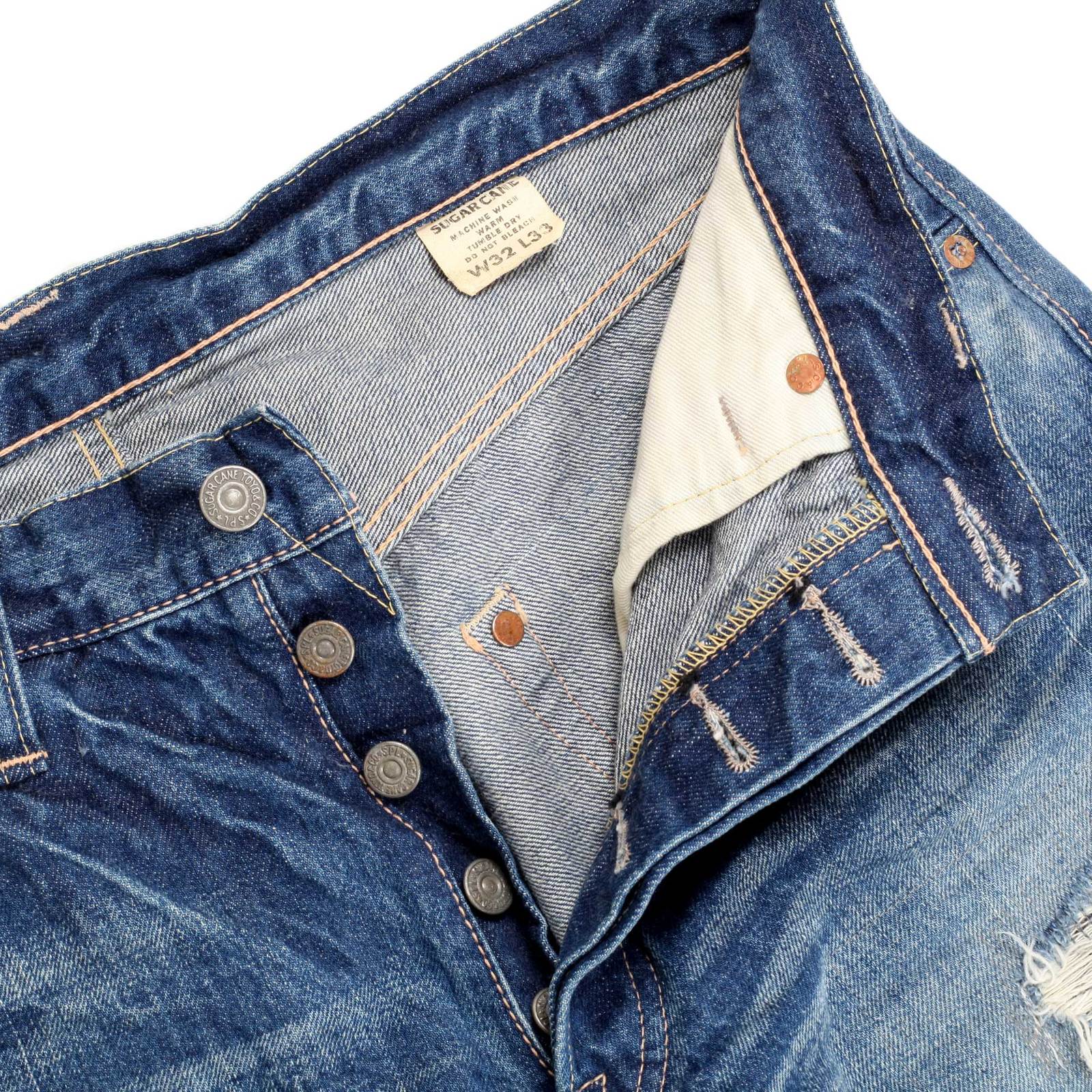 Slim Fit One Star 10 Year Aged SC41501R 14oz Distressed Jeans CANE6511 - Image 4