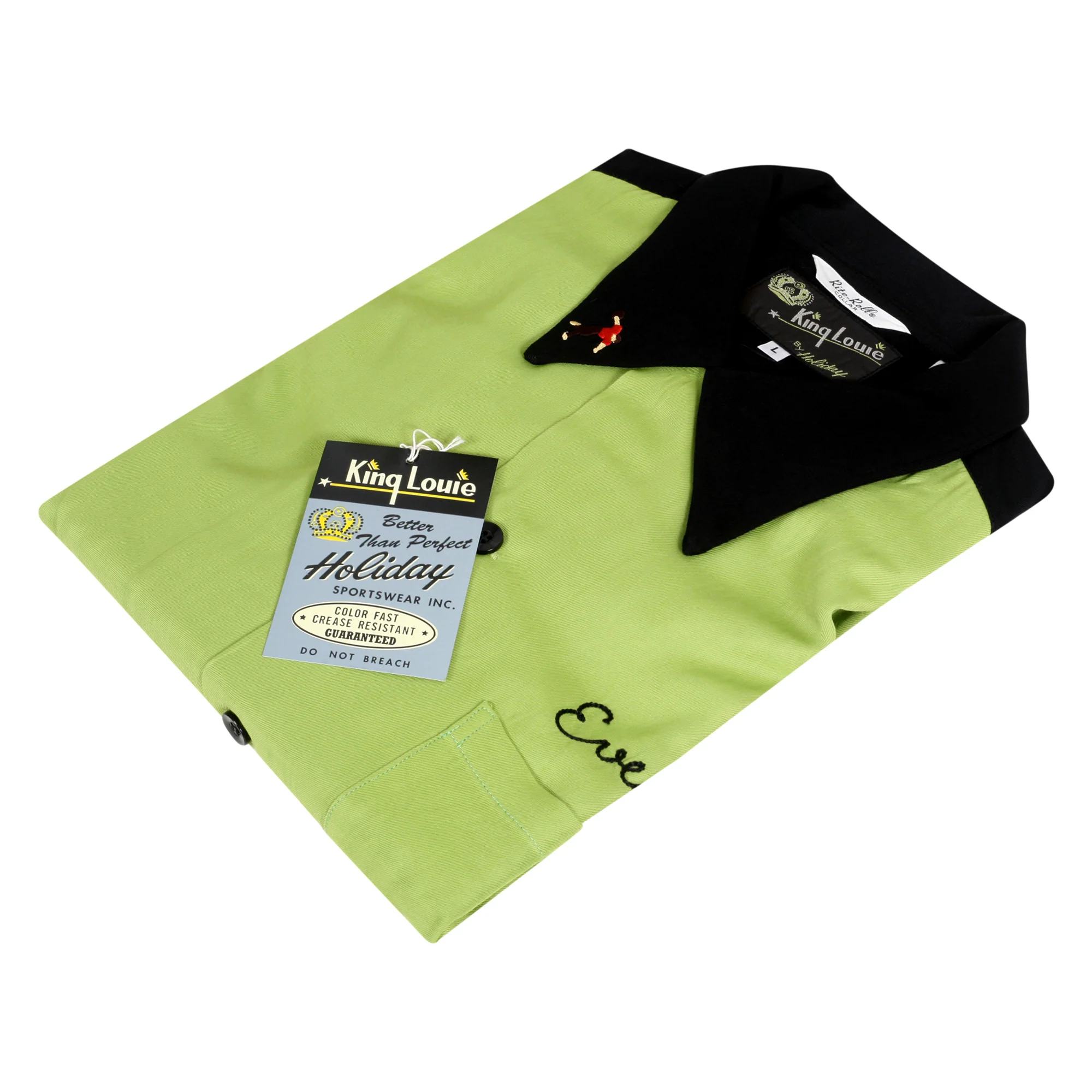 King Louie by Holiday KL38135 Light Green Bowling Shirt SURF10090 - Image 8