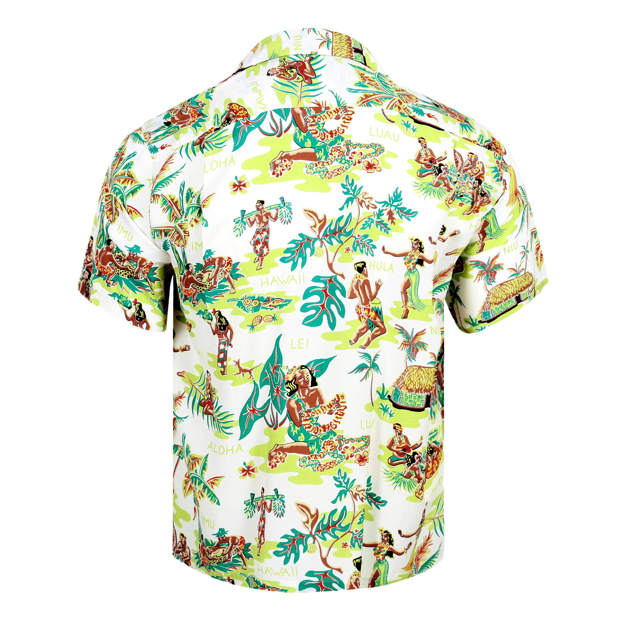 Off White SS38025 Luau Printed Short Sleeve Hawaiian Shirt SURF10084 - Image 2