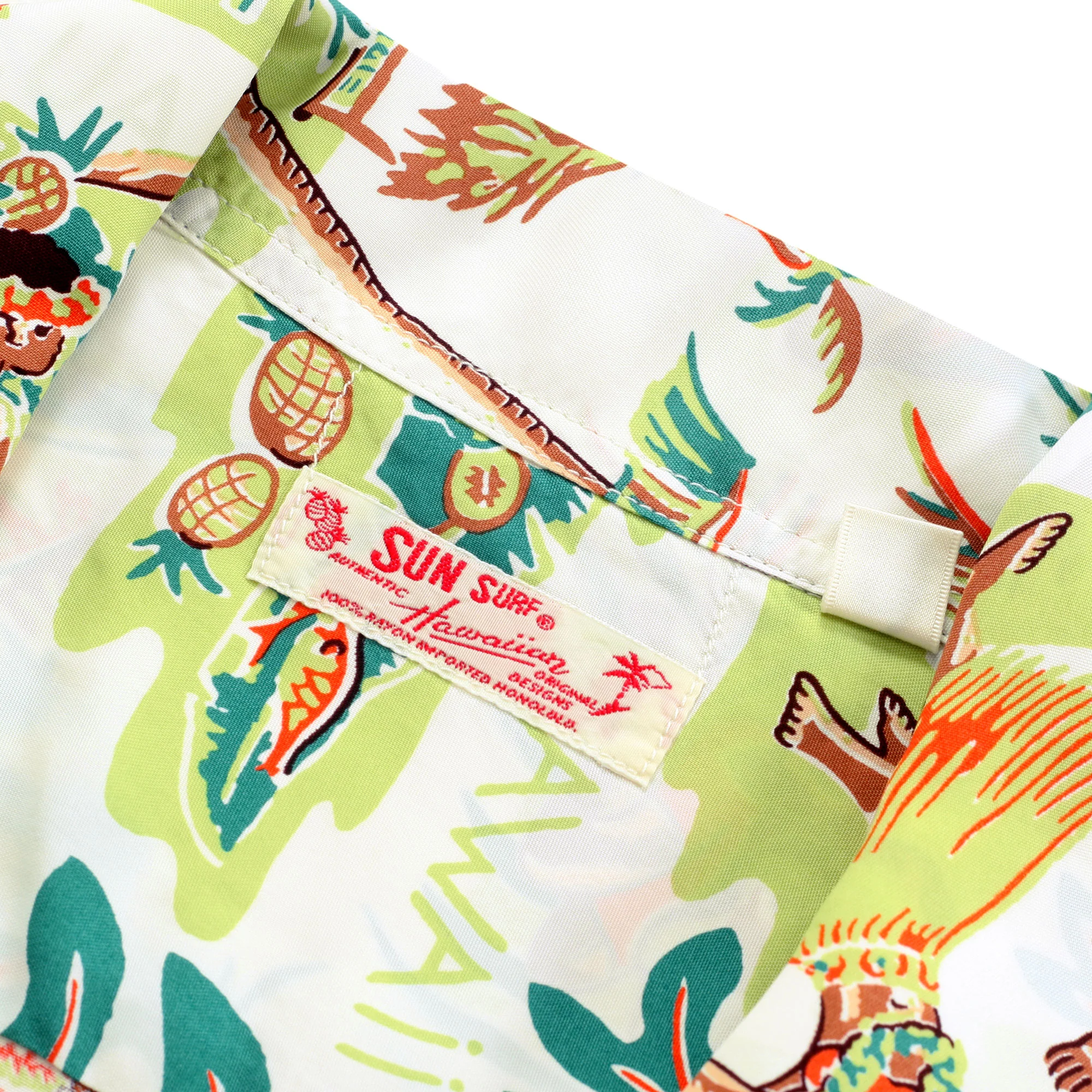 Off White SS38025 Luau Printed Short Sleeve Hawaiian Shirt SURF10084 - Image 3
