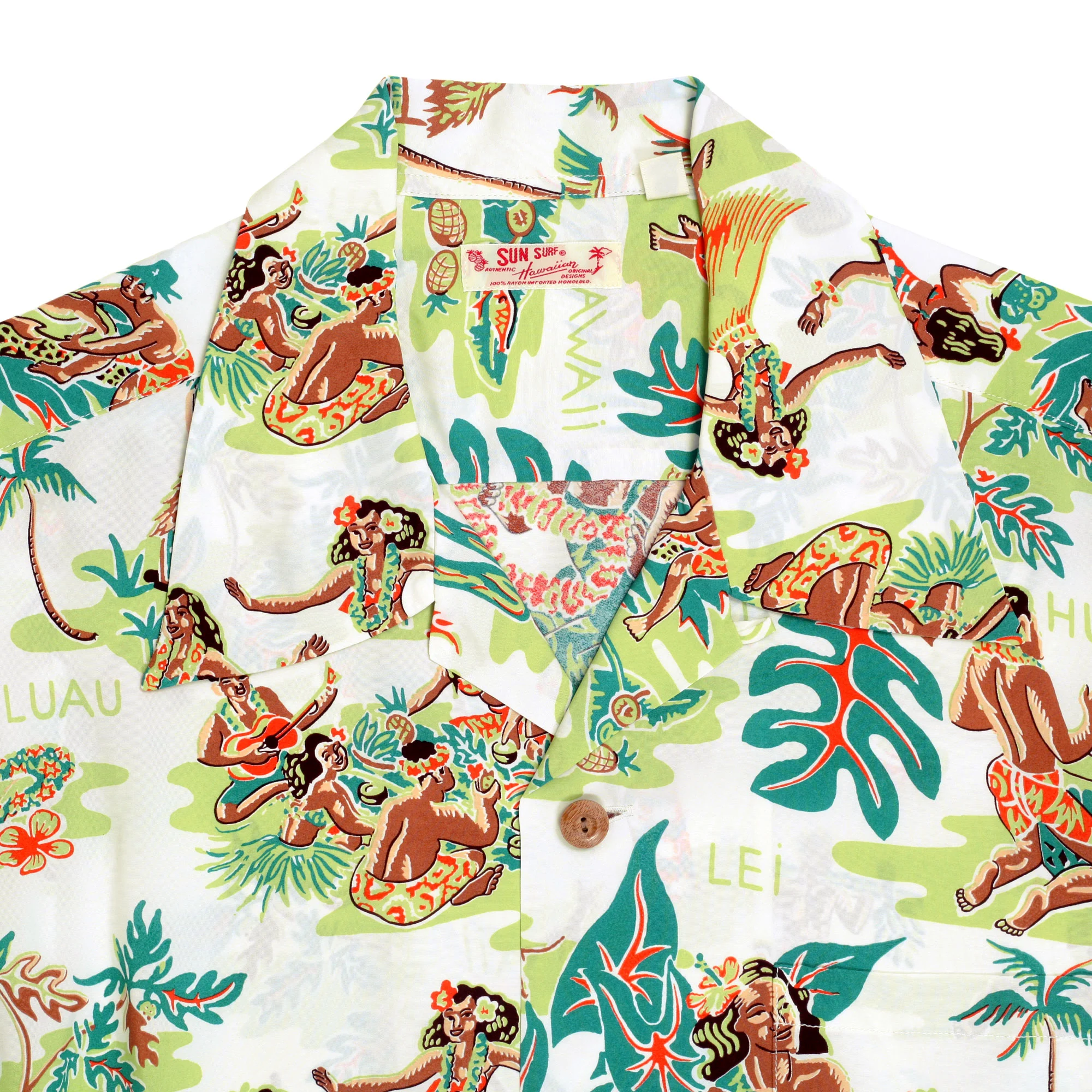Off White SS38025 Luau Printed Short Sleeve Hawaiian Shirt SURF10084 - Image 4