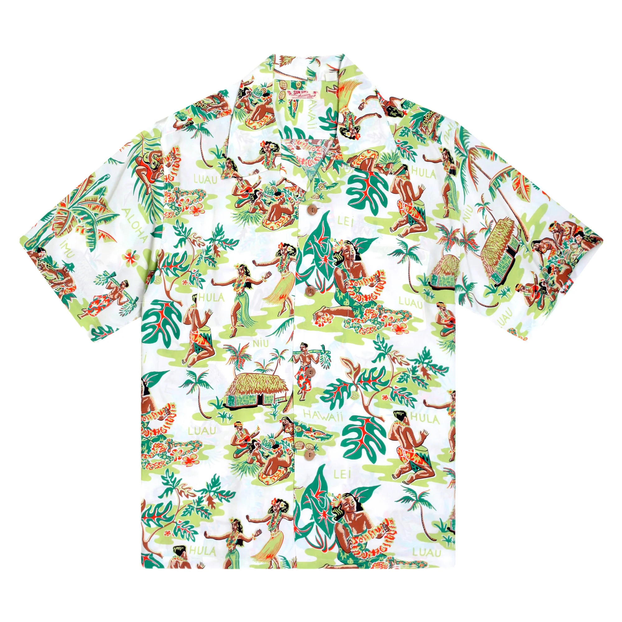 Off White SS38025 Luau Printed Short Sleeve Hawaiian Shirt SURF10084 - Image 6