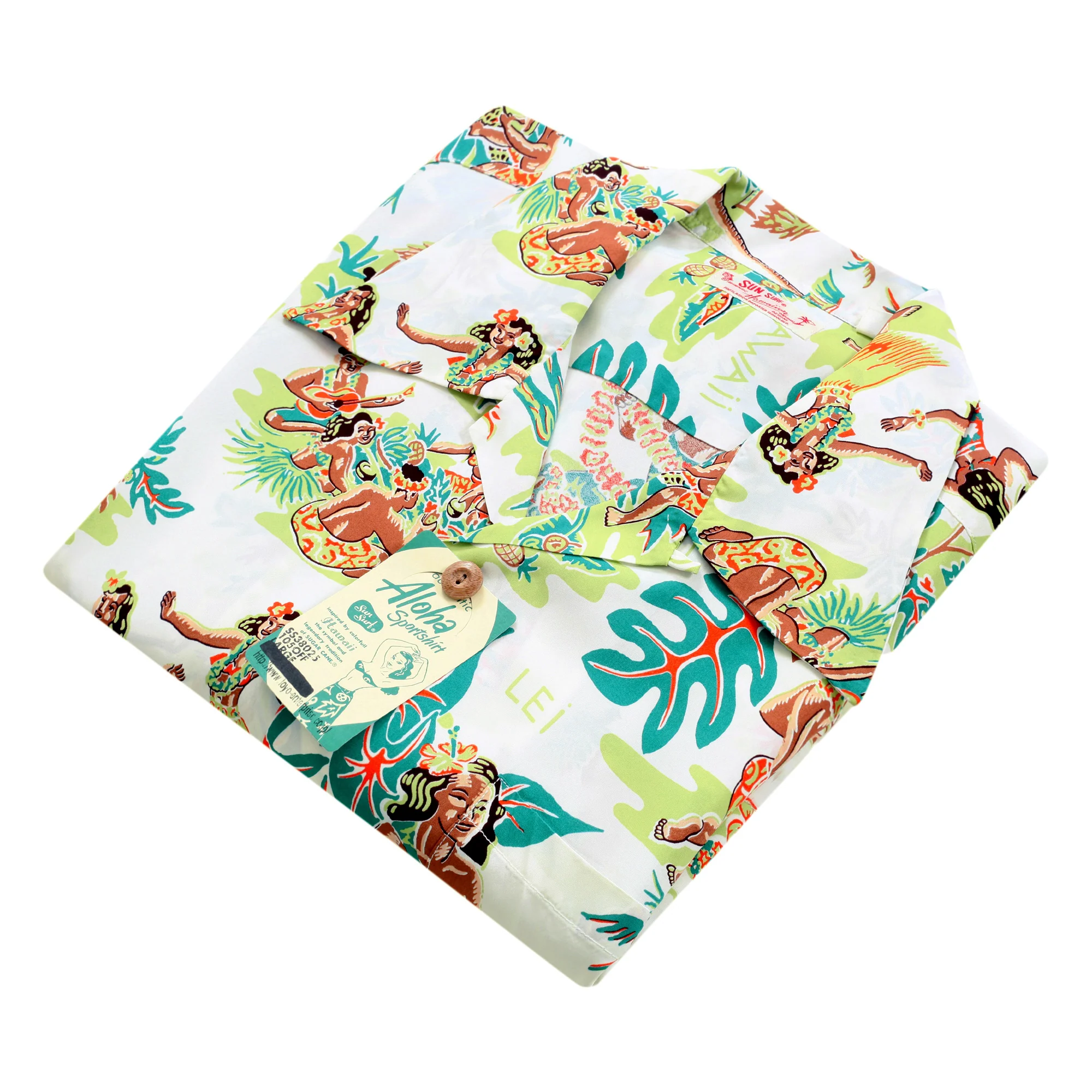 Off White SS38025 Luau Printed Short Sleeve Hawaiian Shirt SURF10084 - Image 8