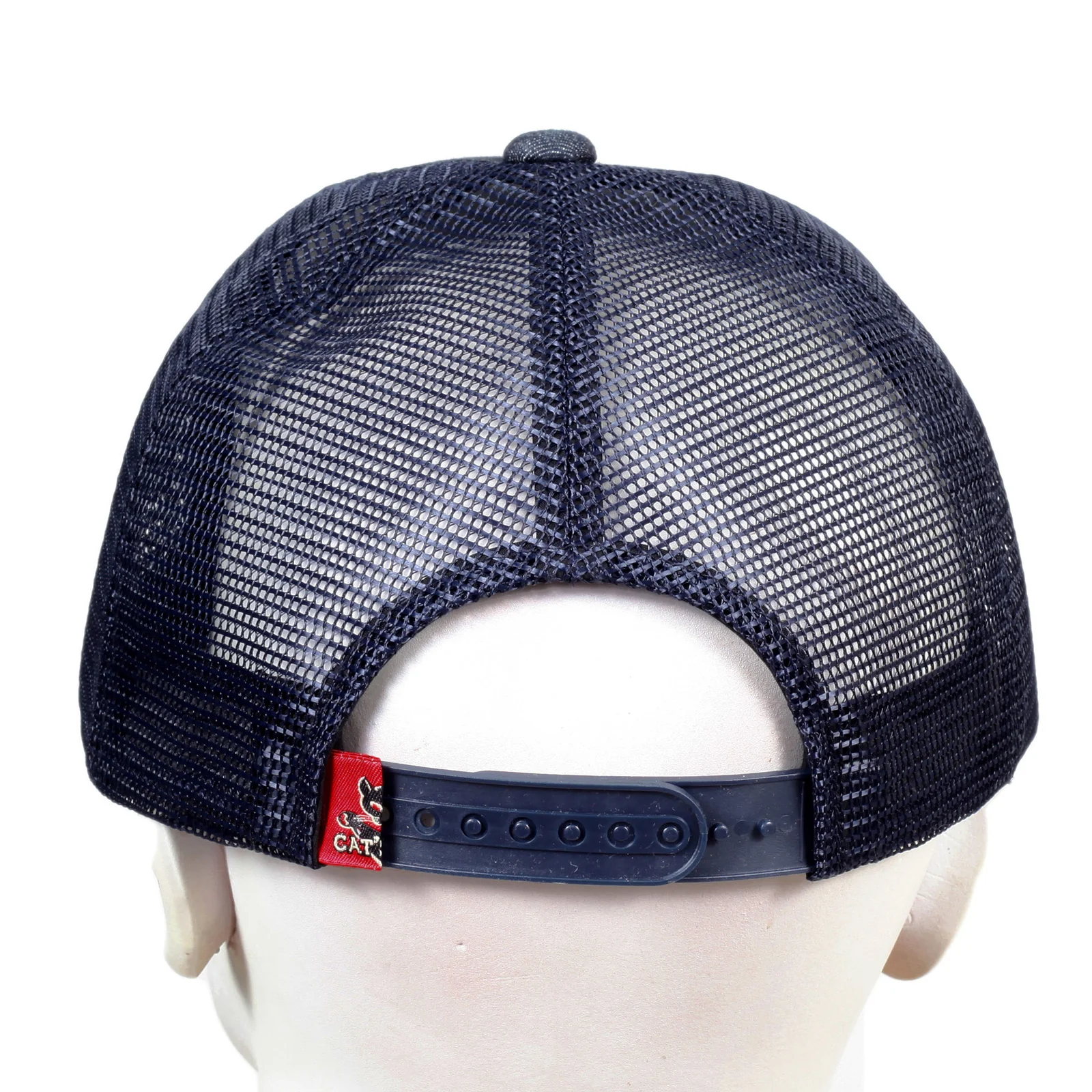Navy Mesh Back Denim Truckers Cap for Men by Cats Paw CANE5729 - Image 2