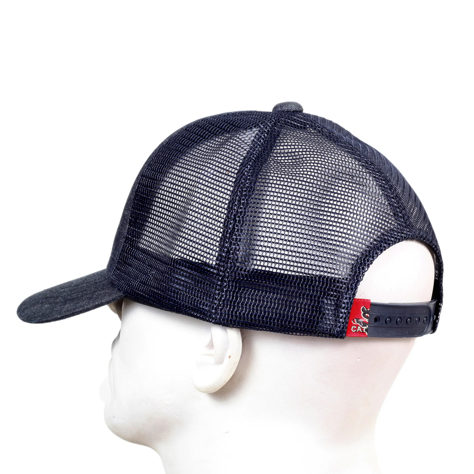Navy Mesh Back Denim Truckers Cap for Men by Cats Paw CANE5729 - Image 5