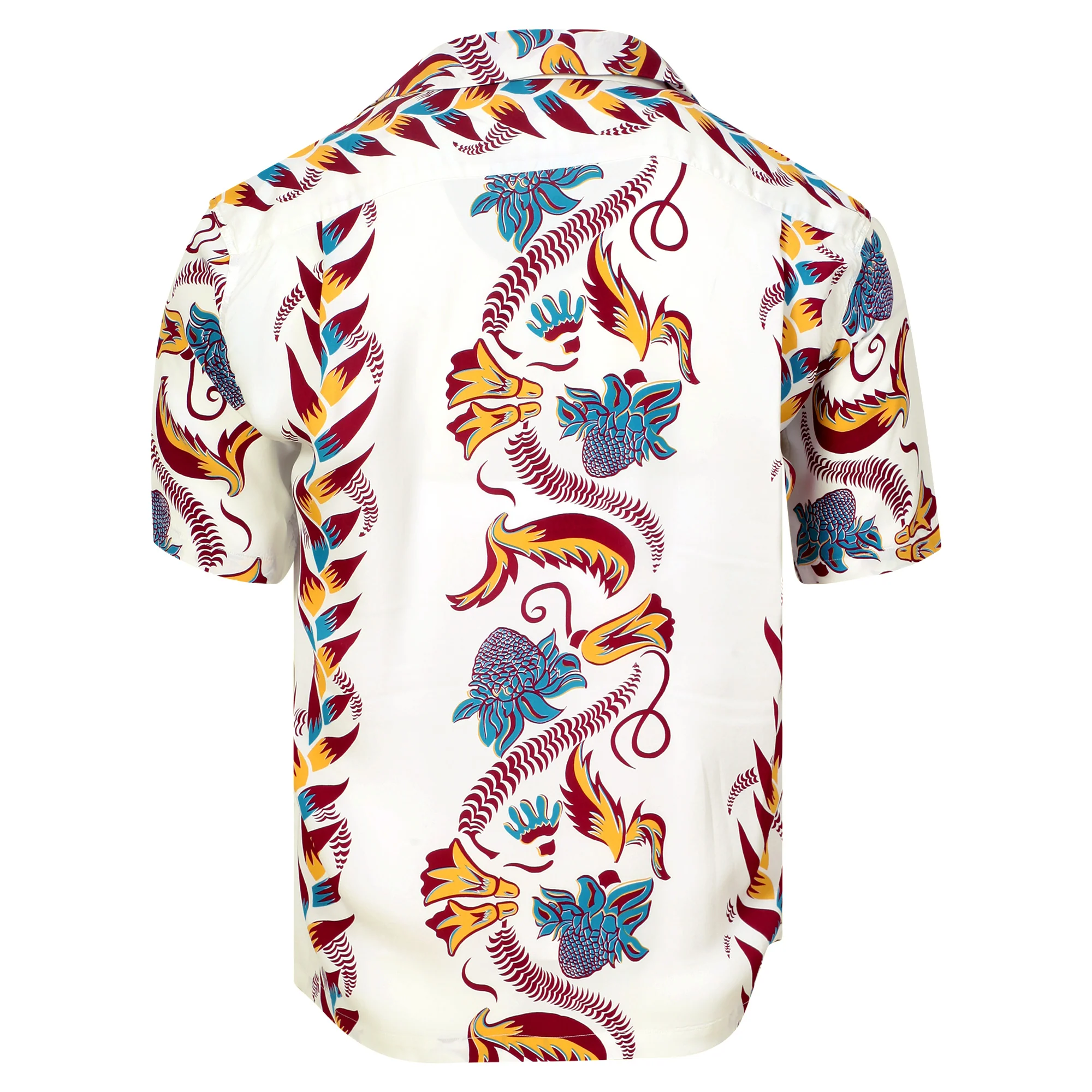 Shimmering Border Printed SS38326 Off White Hawaiian Shirt SURF11092 - Image 2