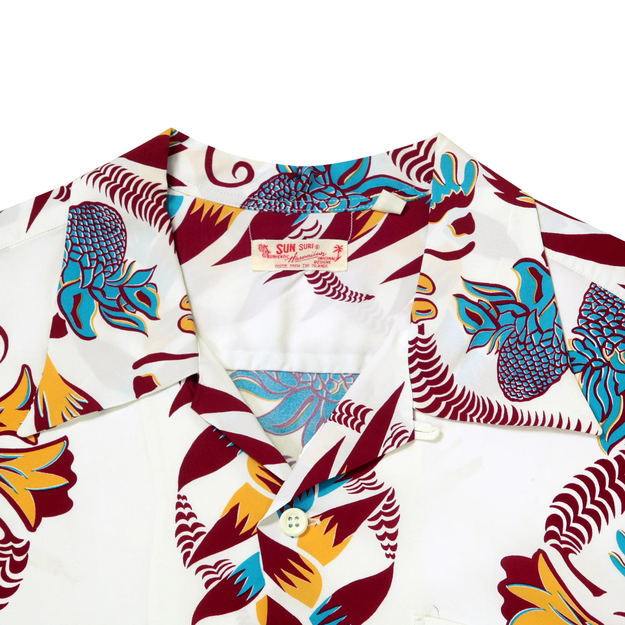 Shimmering Border Printed SS38326 Off White Hawaiian Shirt SURF11092 - Image 3