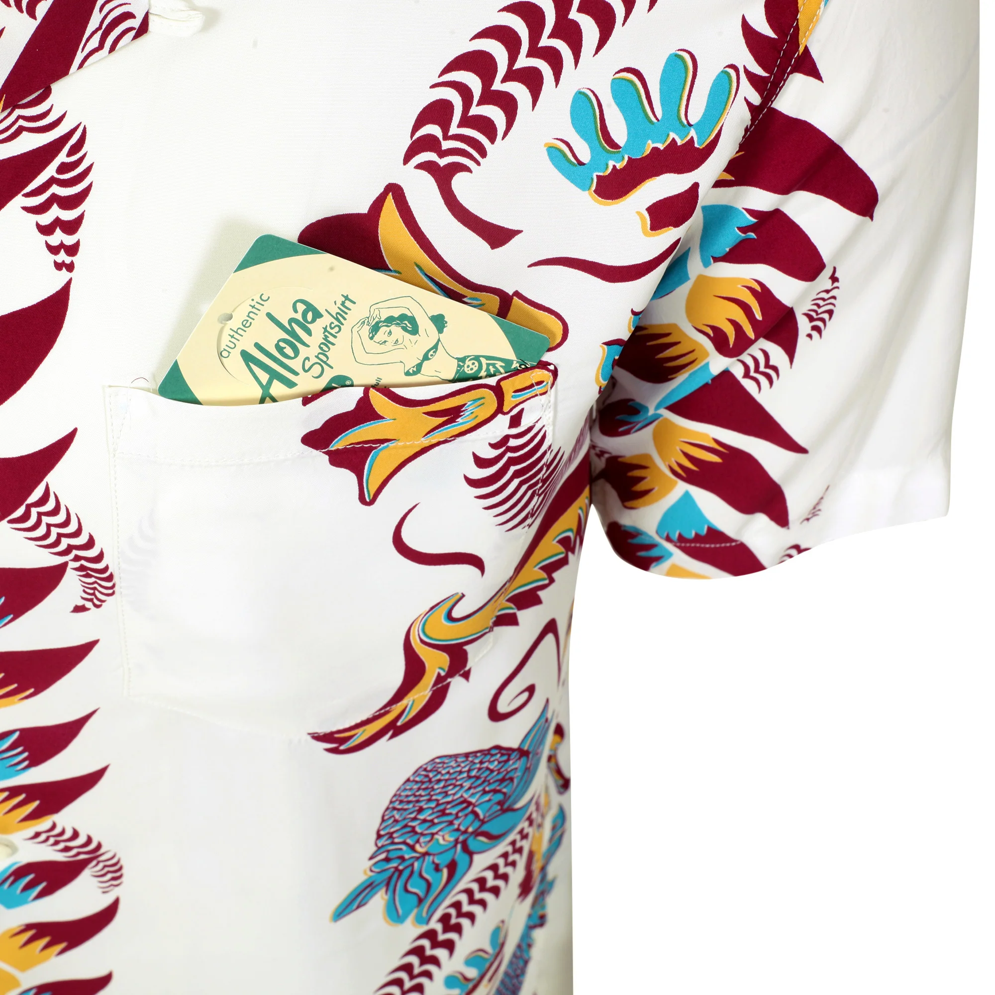 Shimmering Border Printed SS38326 Off White Hawaiian Shirt SURF11092 - Image 5