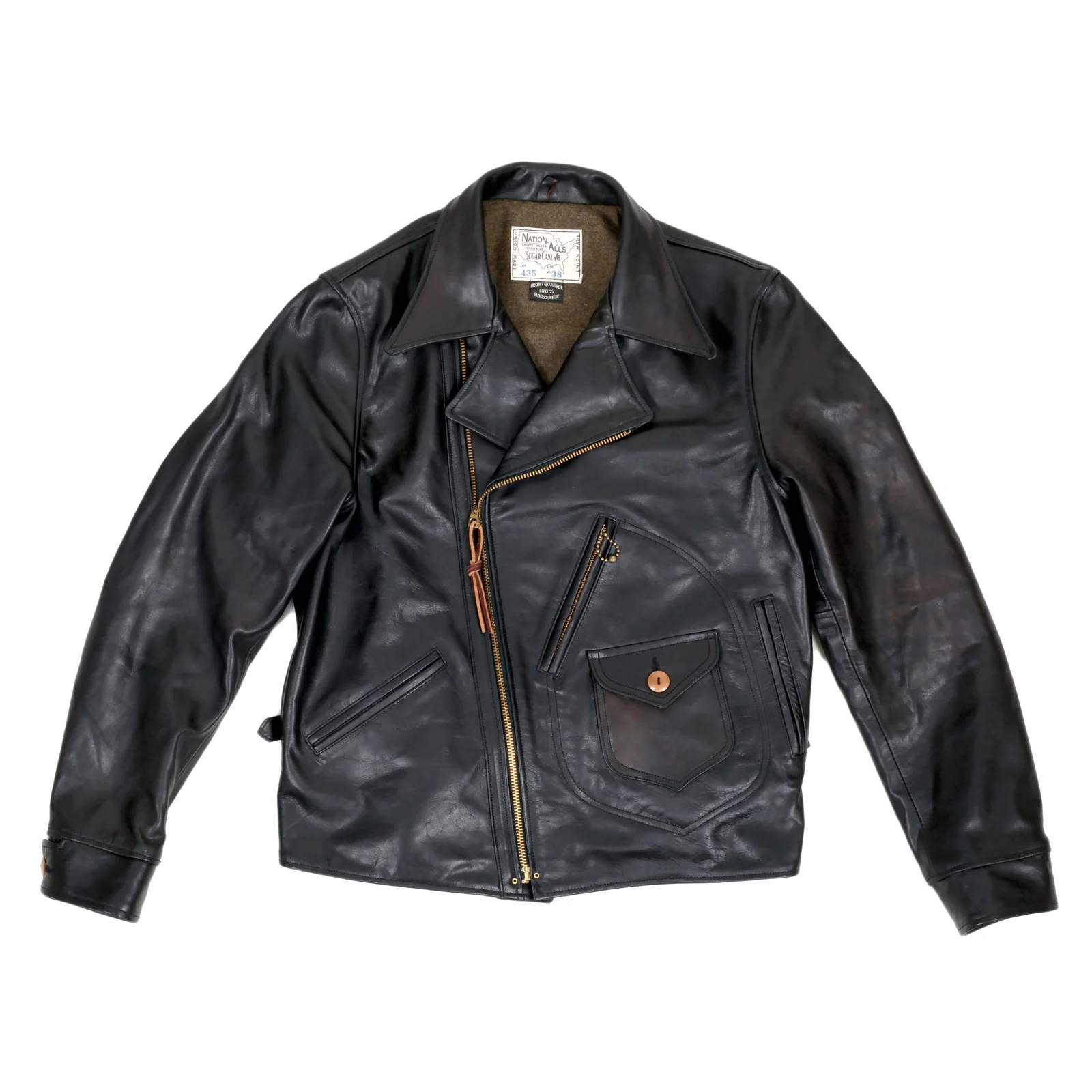 Aviator Heavy Weight SC80435 Horsehide Black Leather Jacket CANE5802 - Image 2