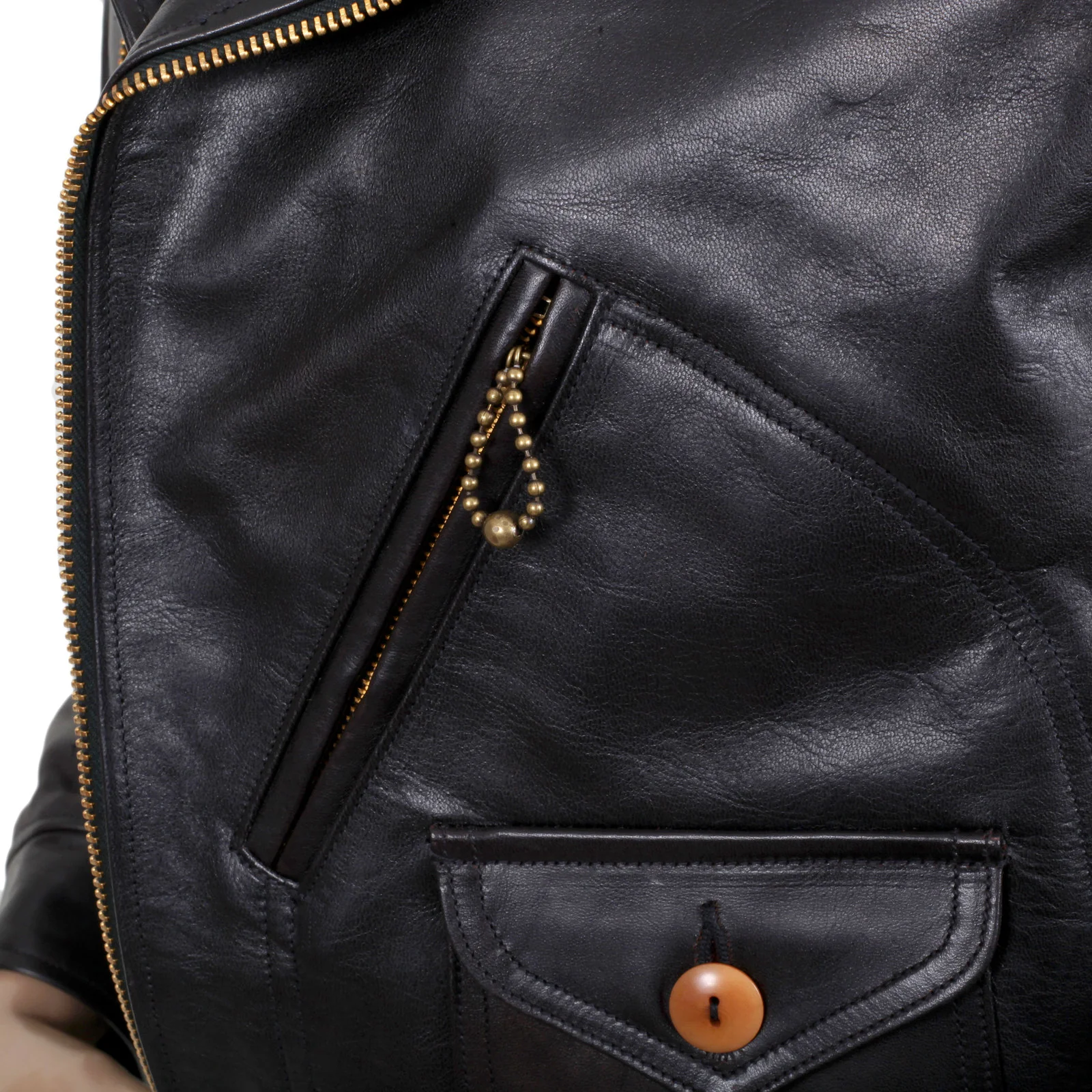 Aviator Heavy Weight SC80435 Horsehide Black Leather Jacket CANE5802 - Image 5