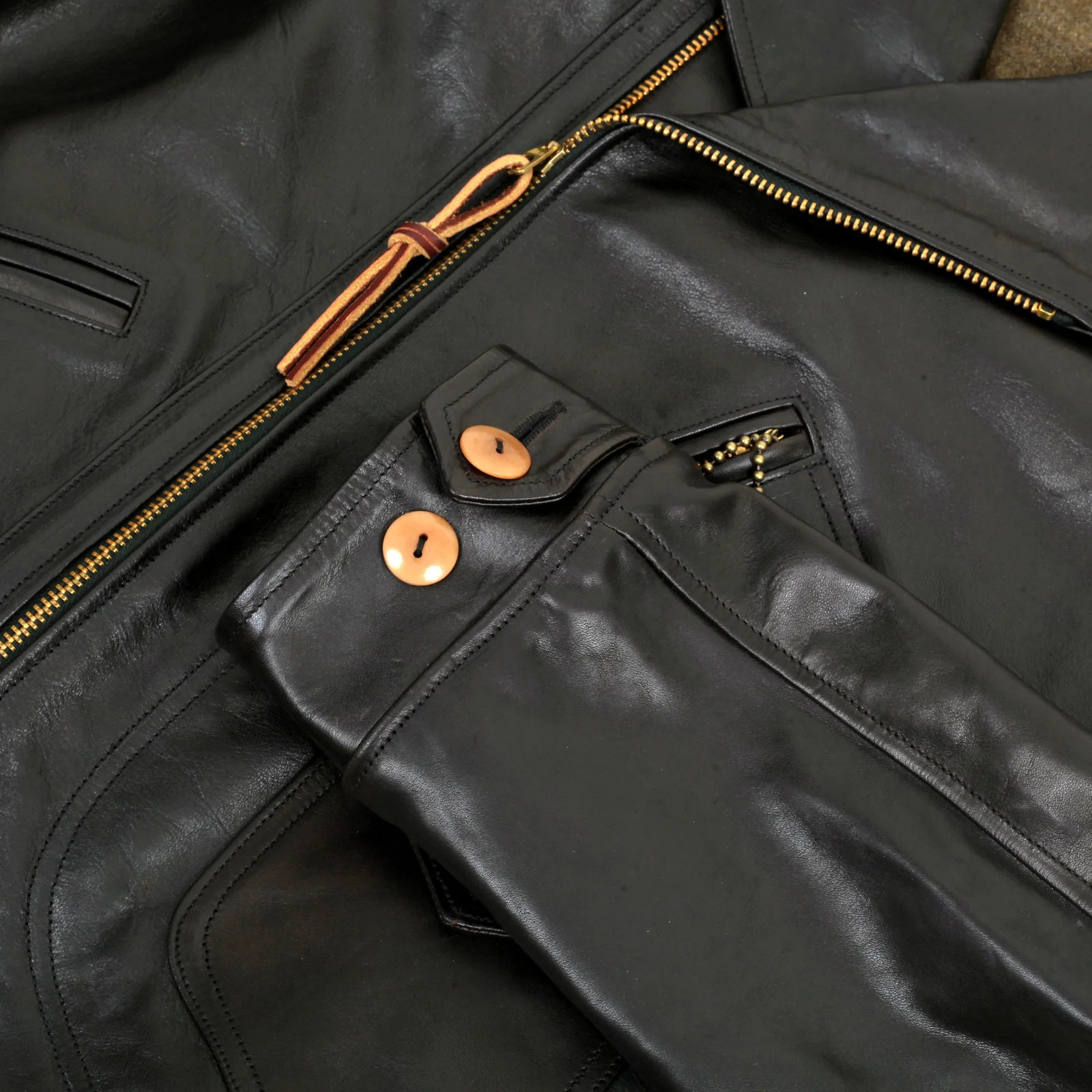 Aviator Heavy Weight SC80435 Horsehide Black Leather Jacket CANE5802 - Image 7