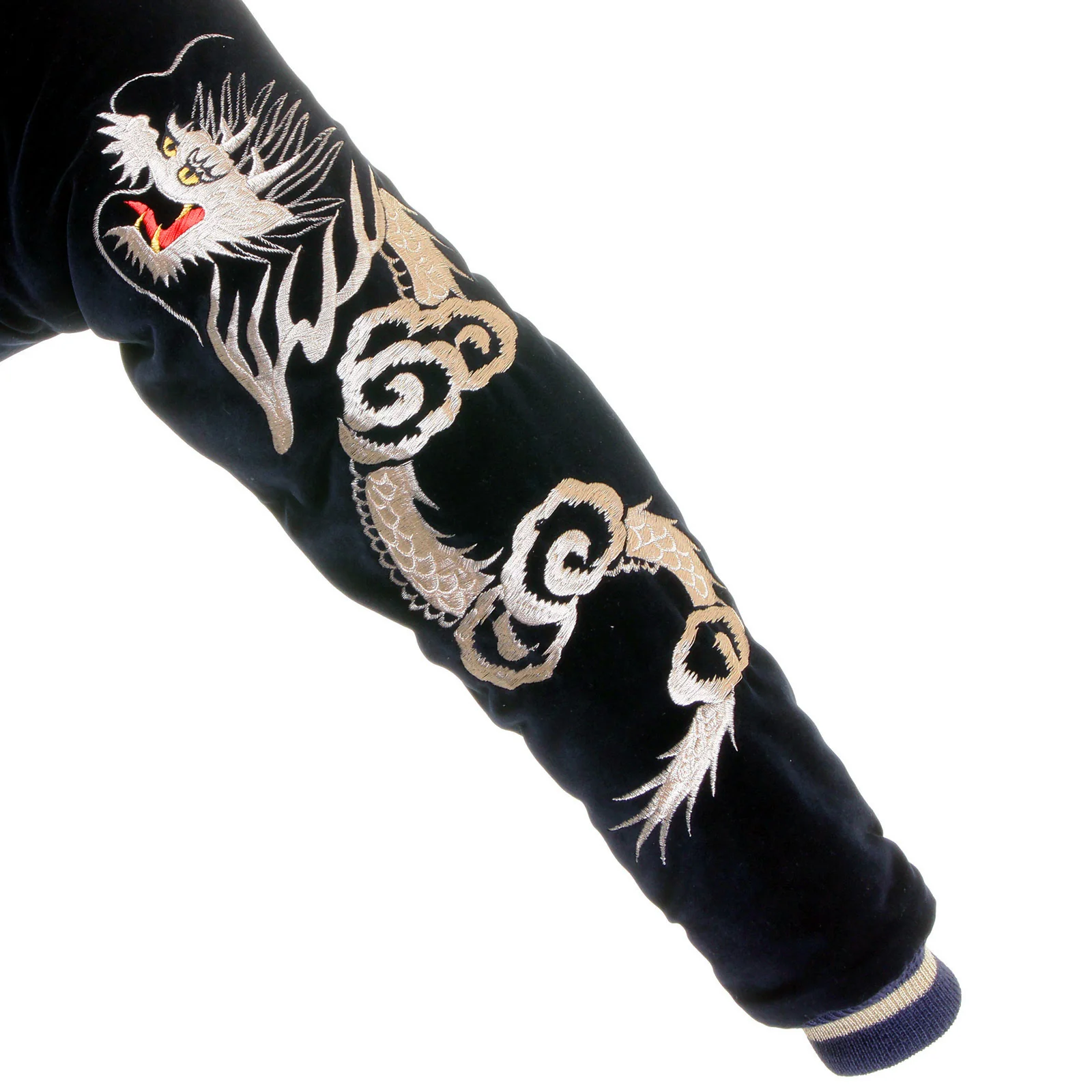 Skull Embroidered Black TT11783 Acetate Velvet Suka Jacket TOYO4233 - Image 6