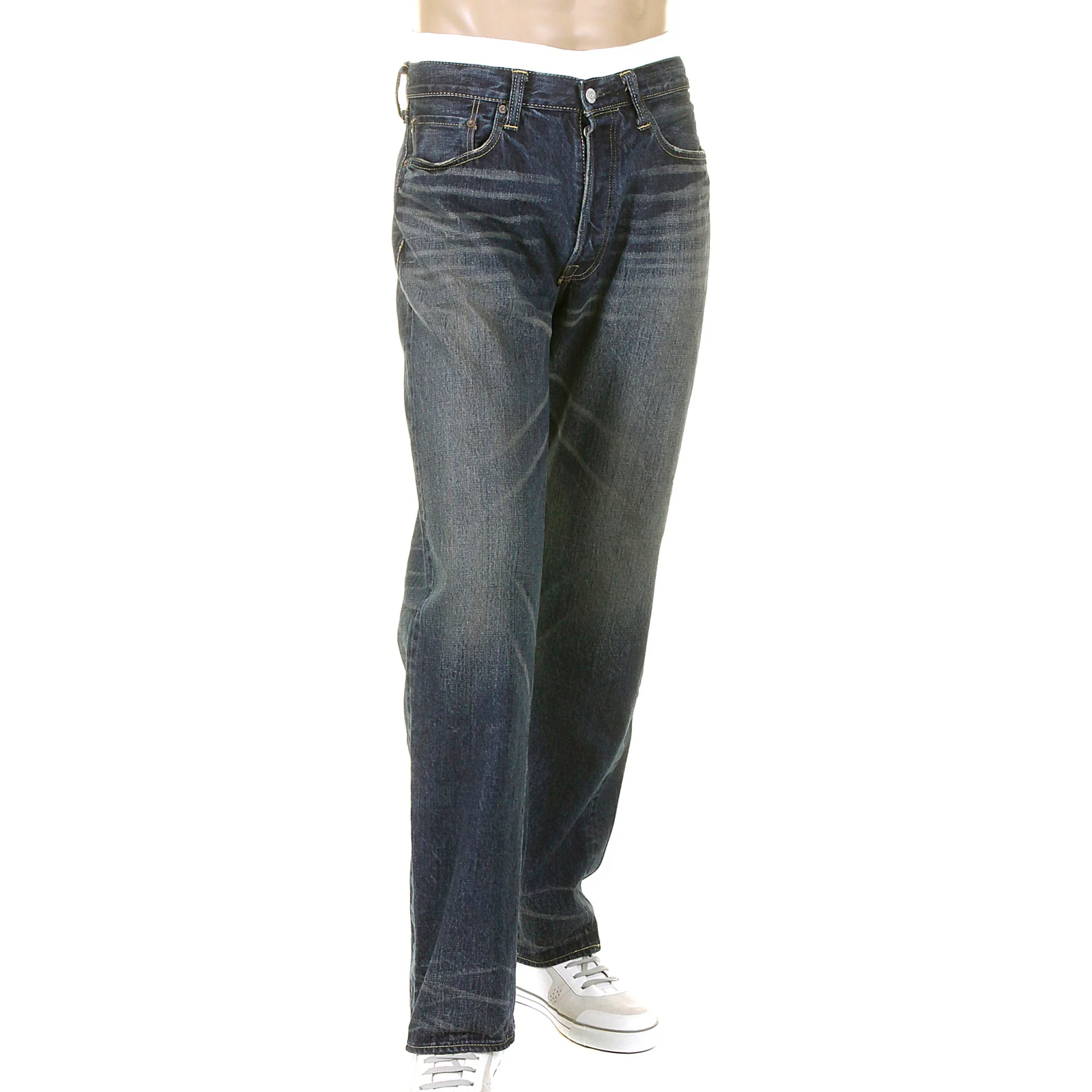 Vintage Cut Hard Wash SC41947H Dark Blue Selvedge Denim Jeans CANE5254 - Image 4