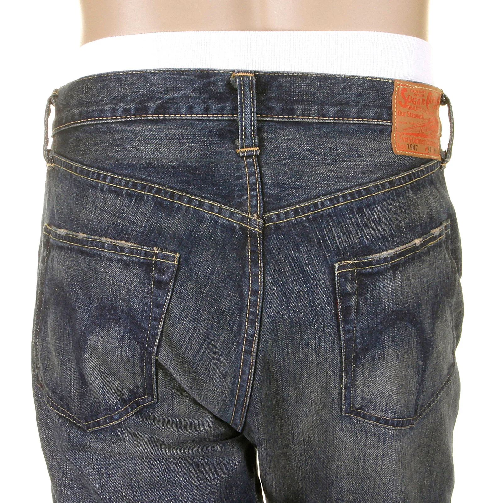 Vintage Cut Hard Wash SC41947H Dark Blue Selvedge Denim Jeans CANE5254 - Image 9