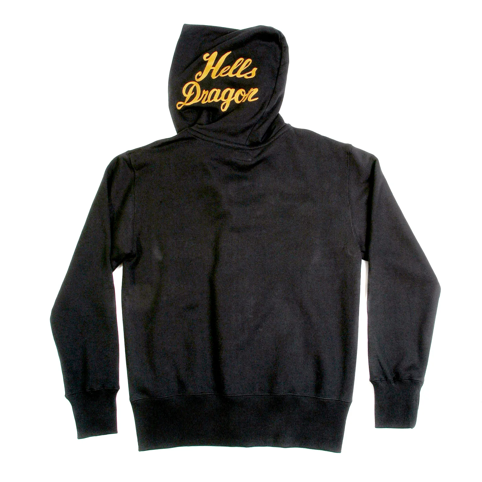 Slim Fit TT64244 Black Hoodie with Hells Dragon Embroidery CANE2849 - Image 3