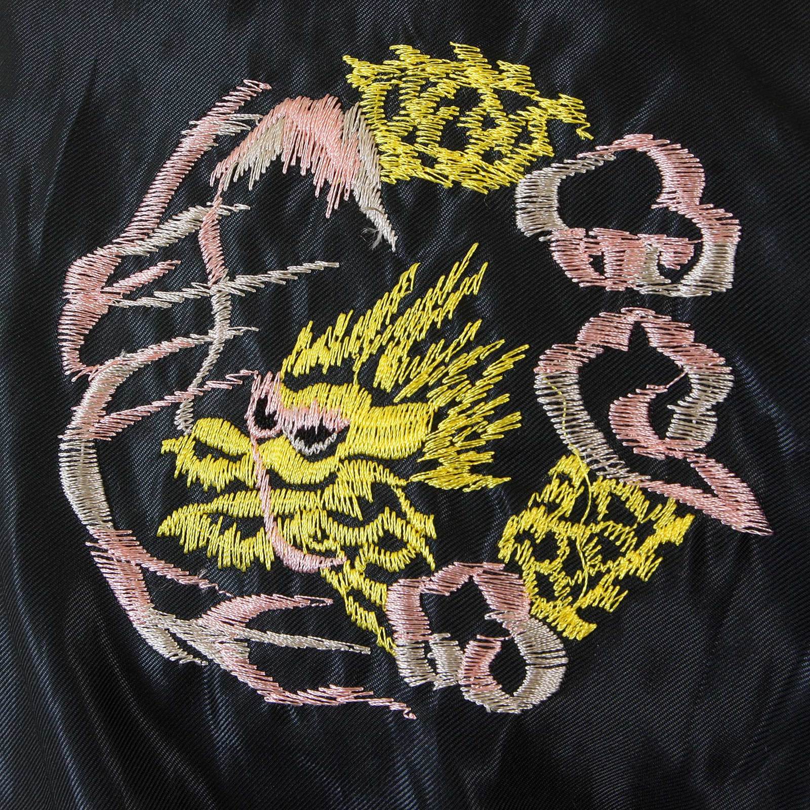 Hand Embroidered Dragon TT12420 Black and Ivory Suka Jacket TOYO2022A - Image 8