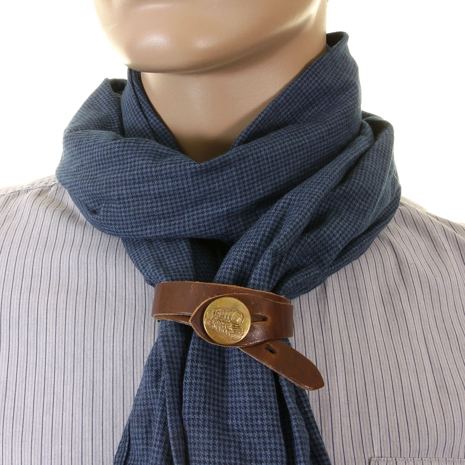 Sugar Cane navy houndstooth one wash SC01969A stole scarf CANE2726 - Image 3