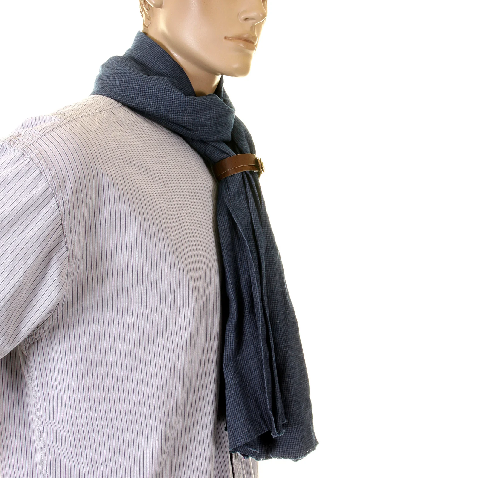 Sugar Cane navy houndstooth one wash SC01969A stole scarf CANE2726 - Image 5
