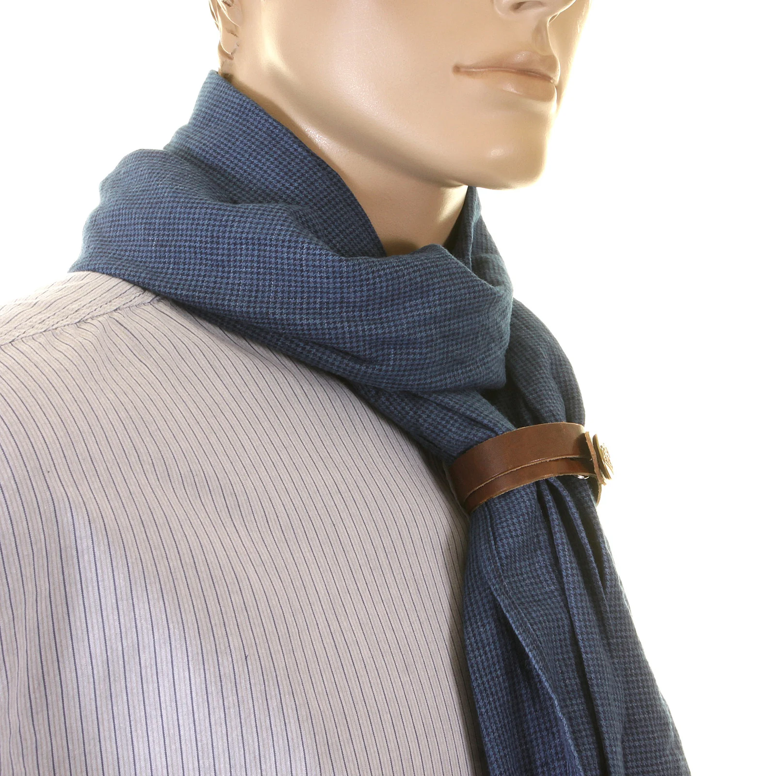 Sugar Cane navy houndstooth one wash SC01969A stole scarf CANE2726 - Image 6