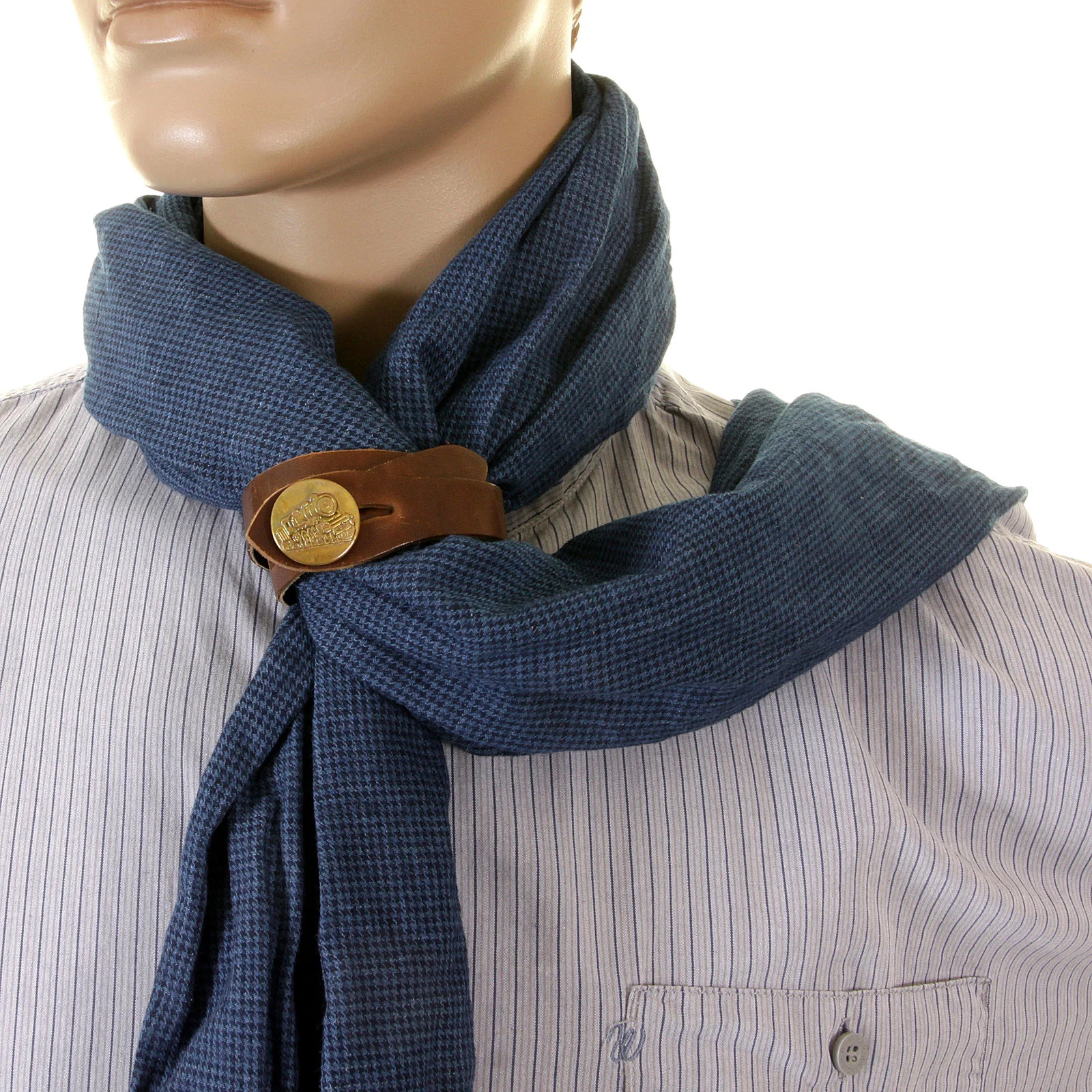 Sugar Cane navy houndstooth one wash SC01969A stole scarf CANE2726 - Image 8