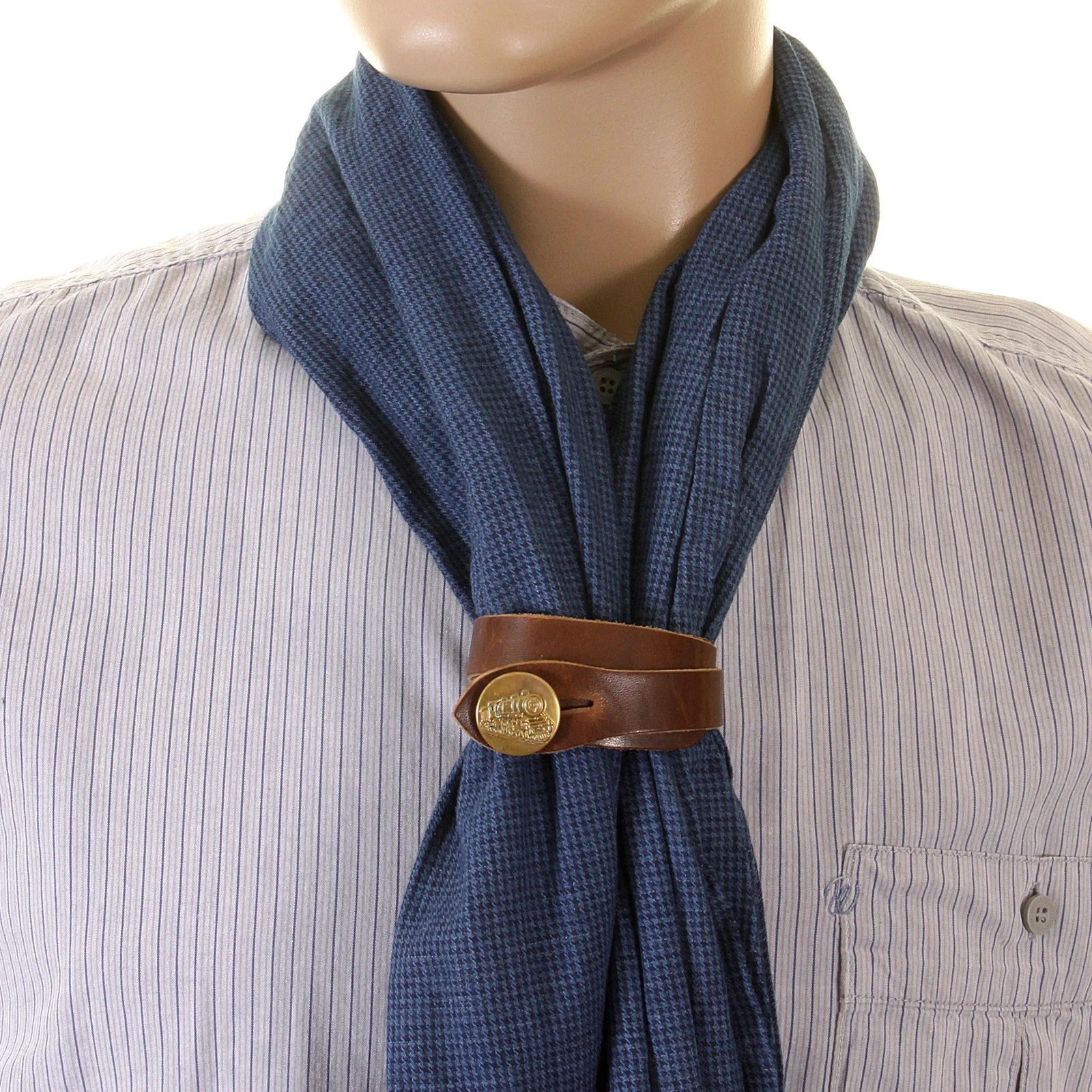 Sugar Cane navy houndstooth one wash SC01969A stole scarf CANE2726 - Image 9