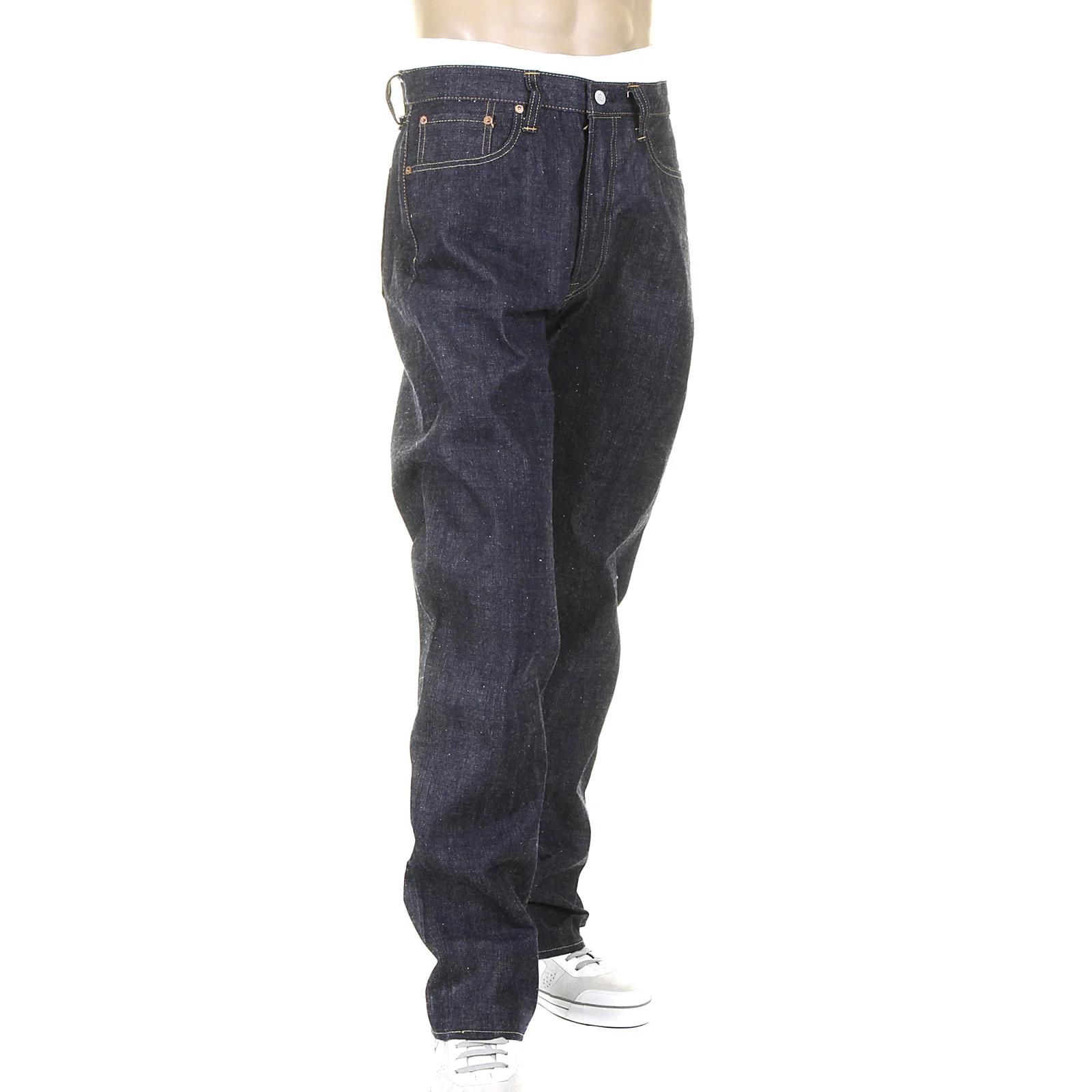 Navy Blue Okinawa Raw SC40301N Non Wash Selvedge Denim Jeans CANE3214 - Image 2