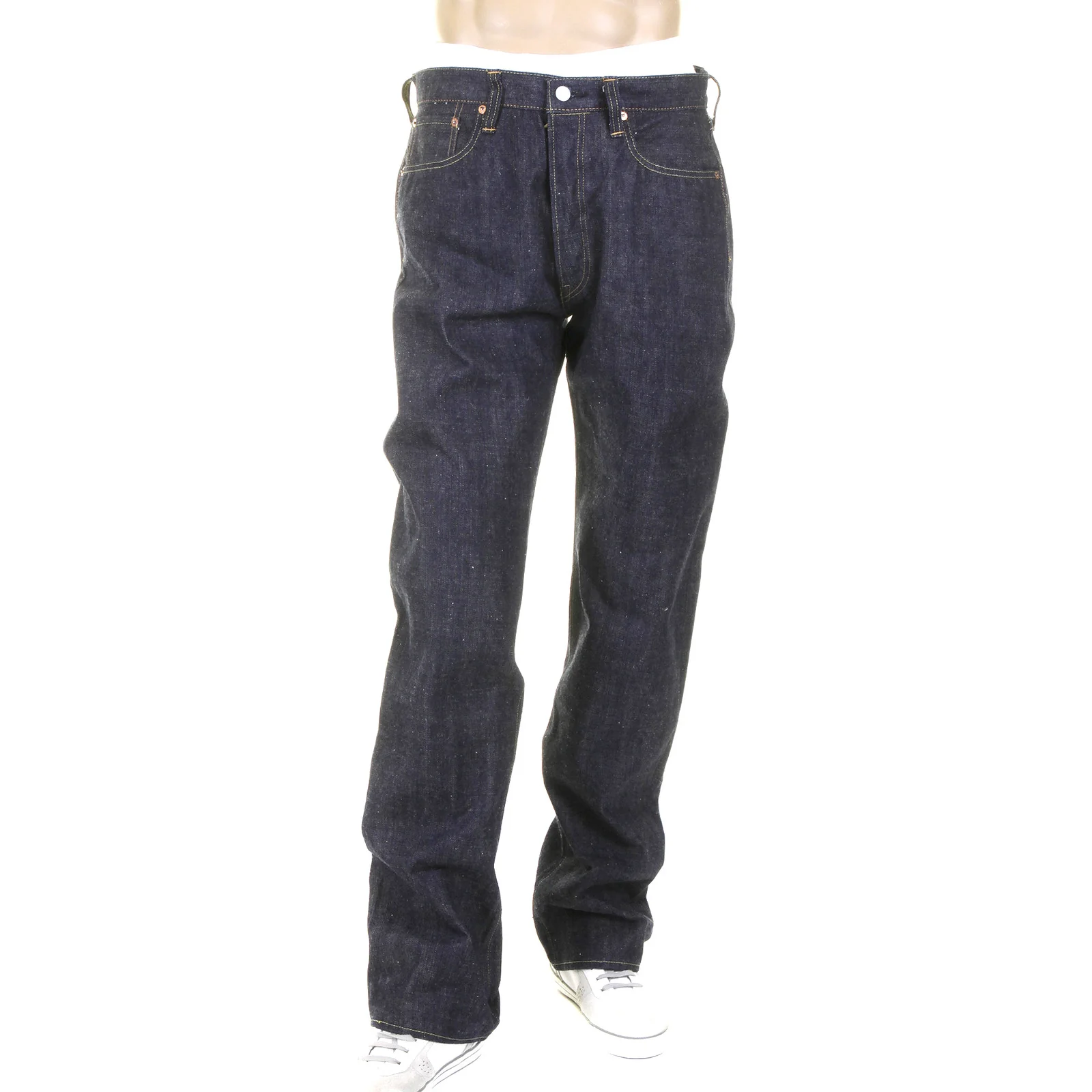 Navy Blue Okinawa Raw SC40301N Non Wash Selvedge Denim Jeans CANE3214 - Image 4
