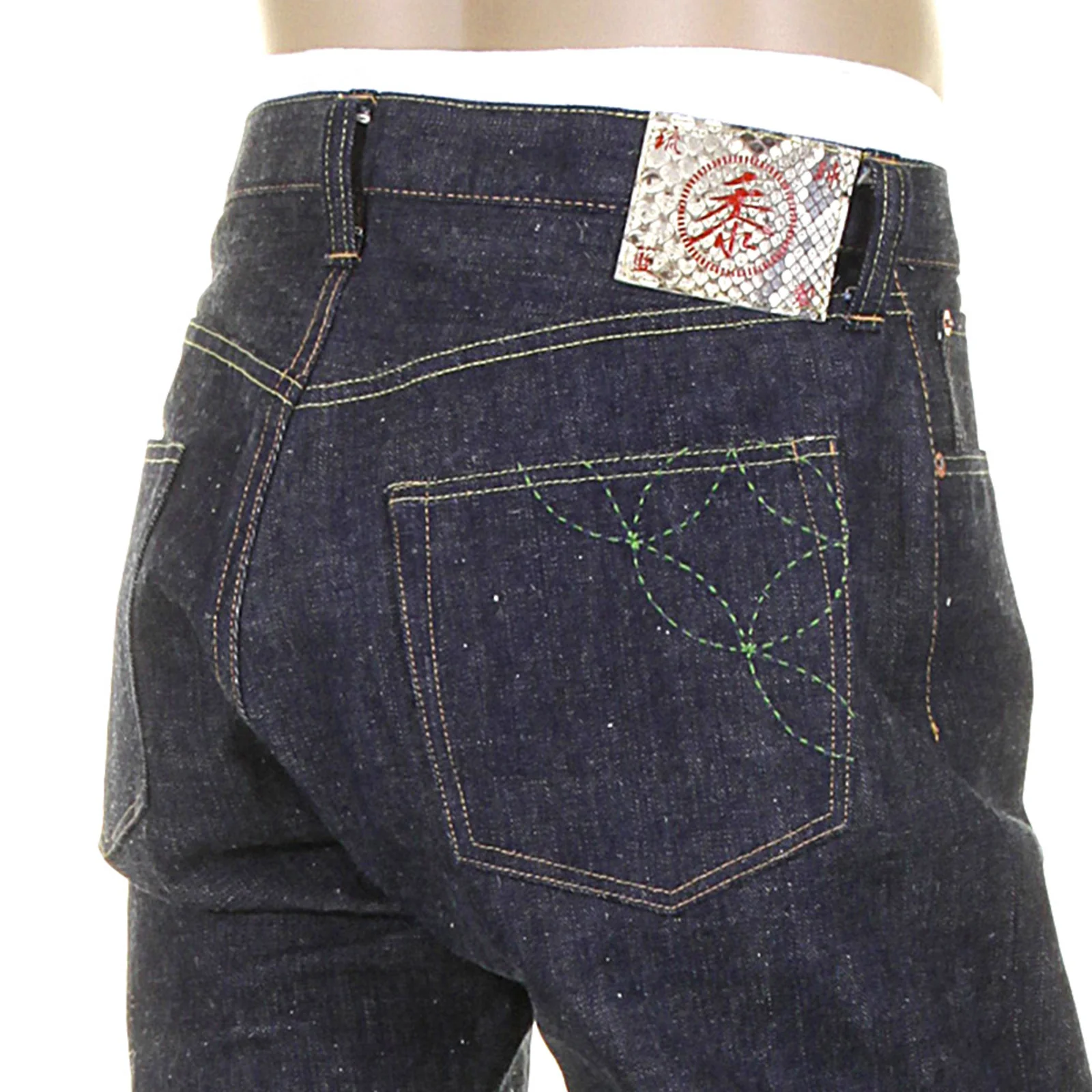 Navy Blue Okinawa Raw SC40301N Non Wash Selvedge Denim Jeans CANE3214 - Image 5
