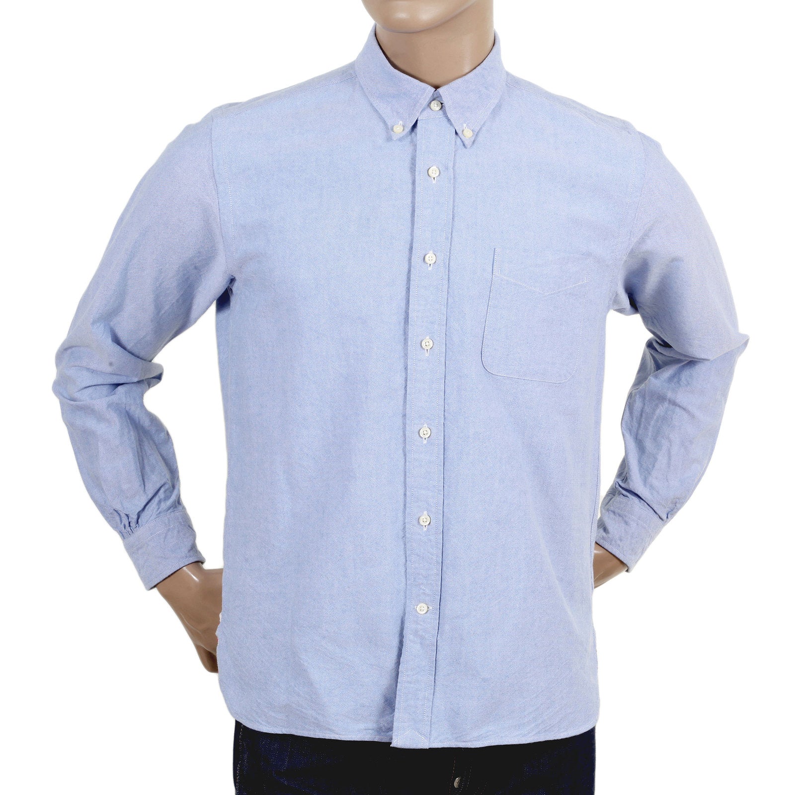 One Wash Cotton SC26475A Oxford Long Sleeve Light Blue Shirt CANE4472 - Image 2