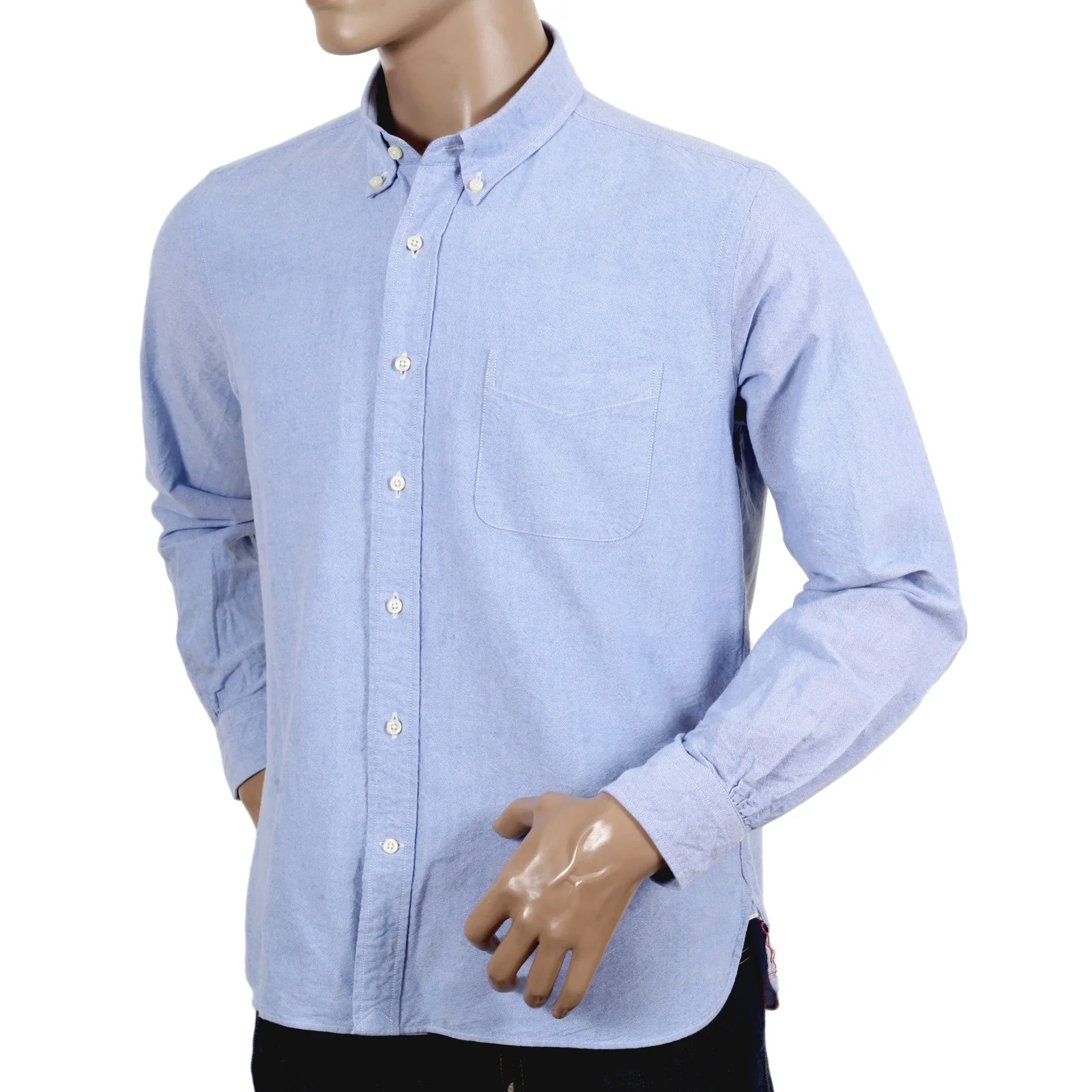 One Wash Cotton SC26475A Oxford Long Sleeve Light Blue Shirt CANE4472 - Image 7