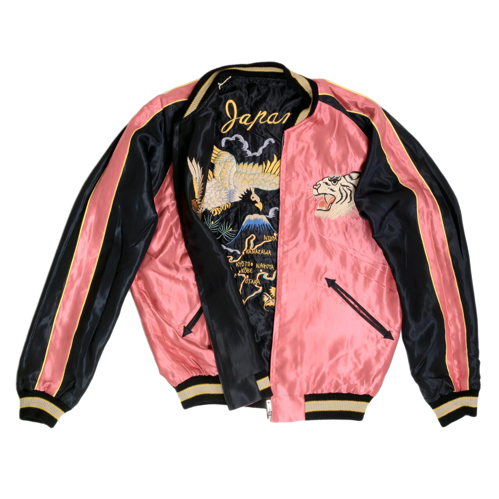 Pink and Black TT13756 Suka Jacket with Tiger Embroidery TOYOSC7526A - Image 2