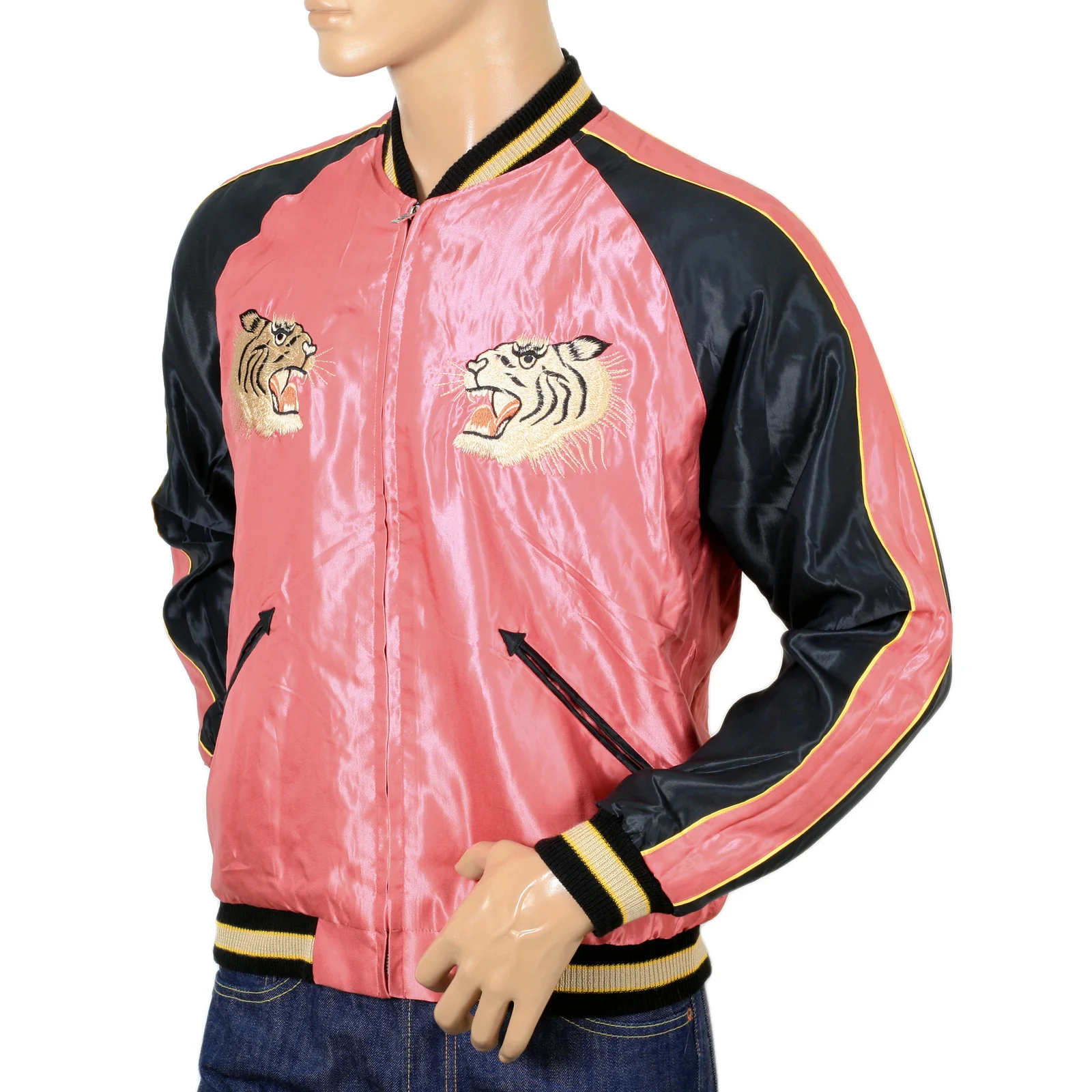 Pink and Black TT13756 Suka Jacket with Tiger Embroidery TOYOSC7526A - Image 7