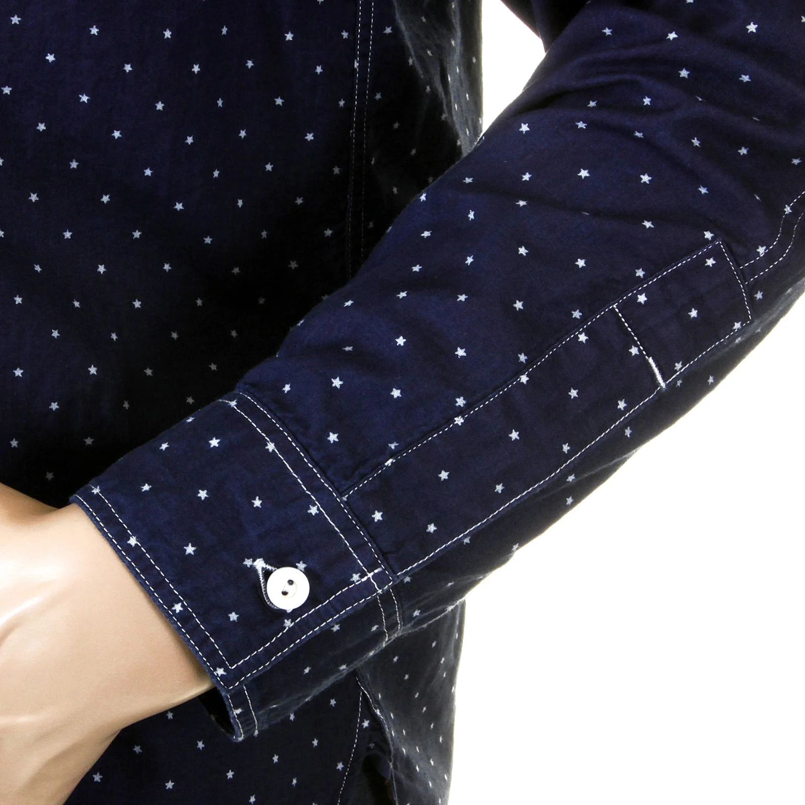 Navy Fiction Romance SC25675A Star Dot Vintage Cut Work Shirt CANE2728 - Image 6