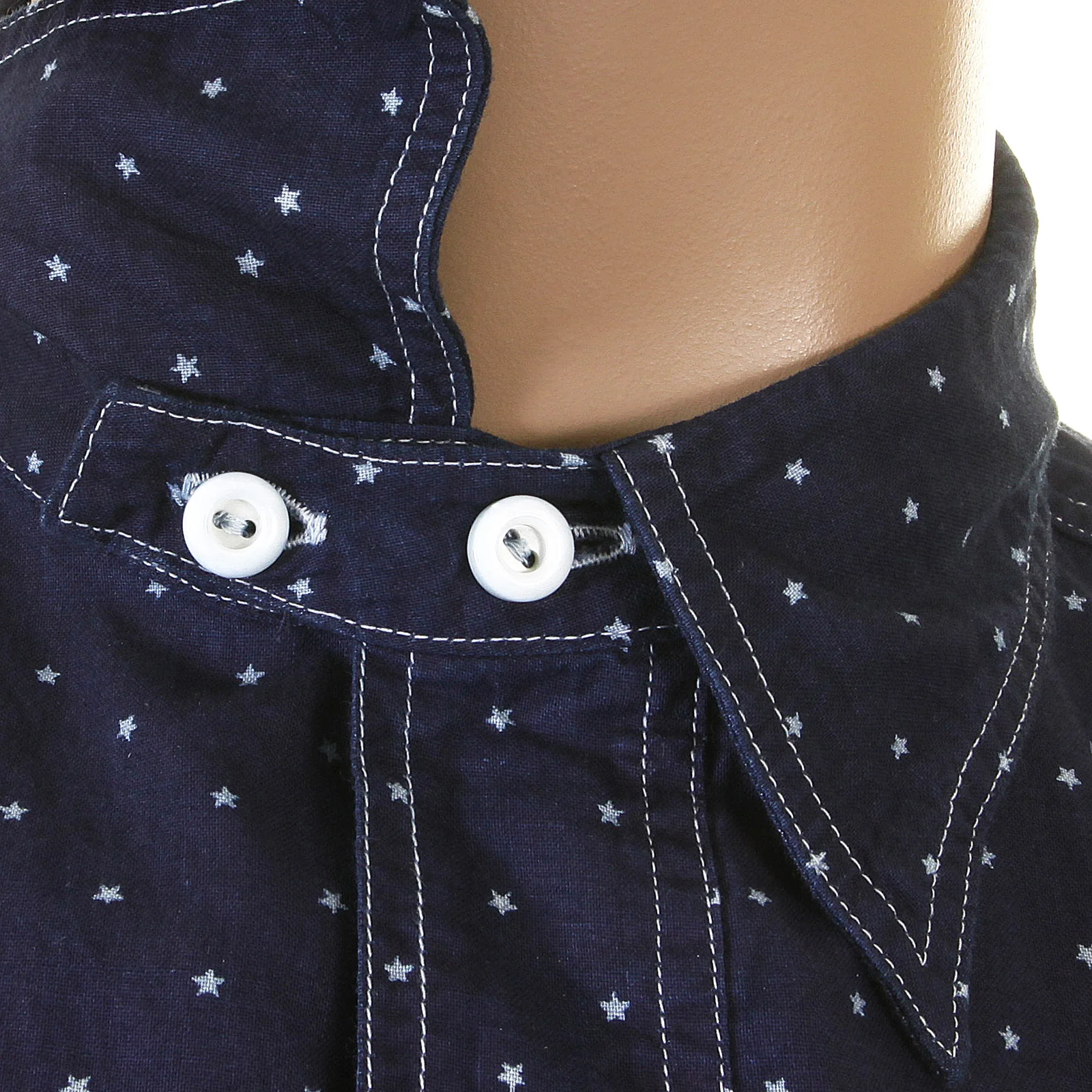 Navy Fiction Romance SC25675A Star Dot Vintage Cut Work Shirt CANE2728 - Image 8