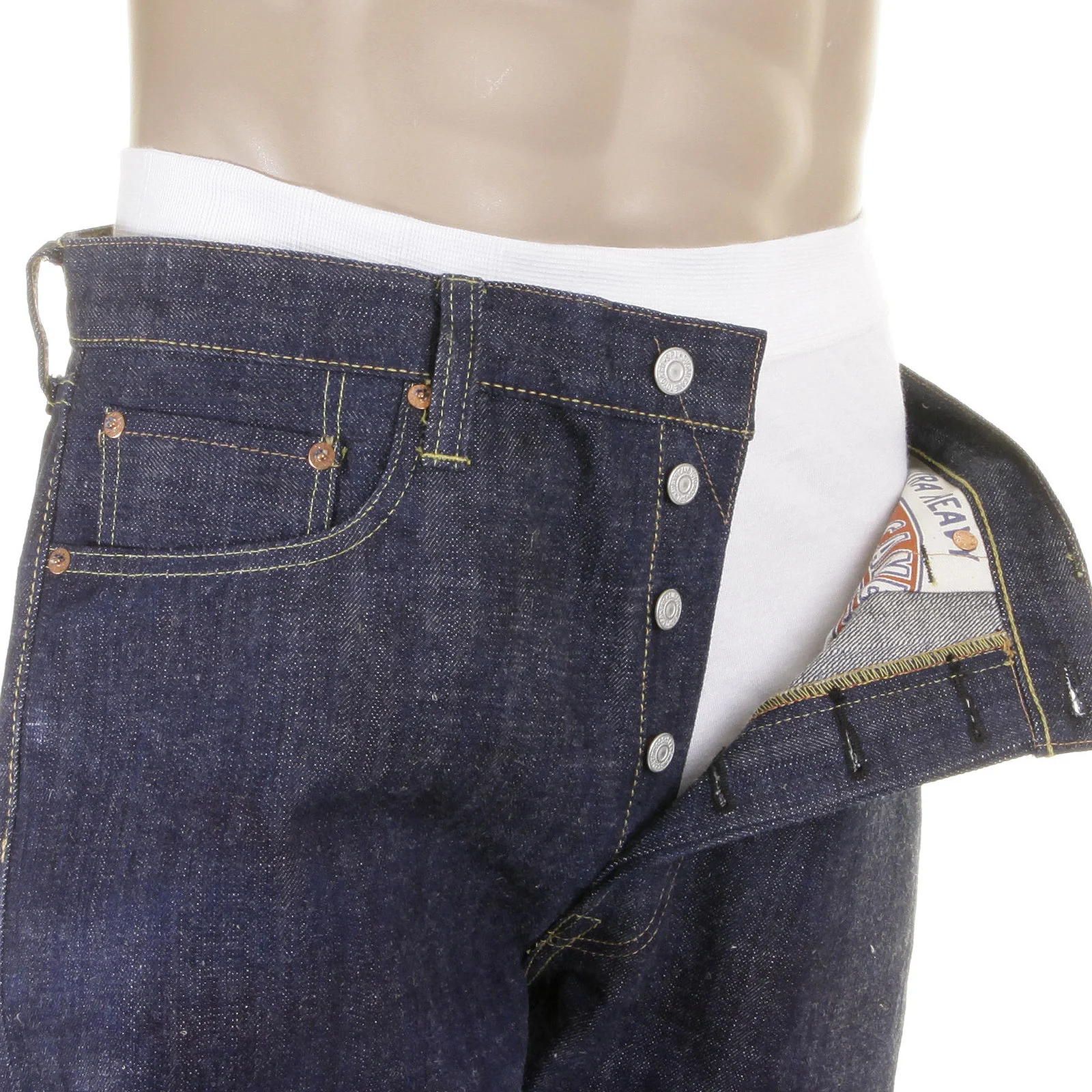Non Wash SC40401N Raw Japanese Selvedge Denim Jeans CANE2087 - Image 2