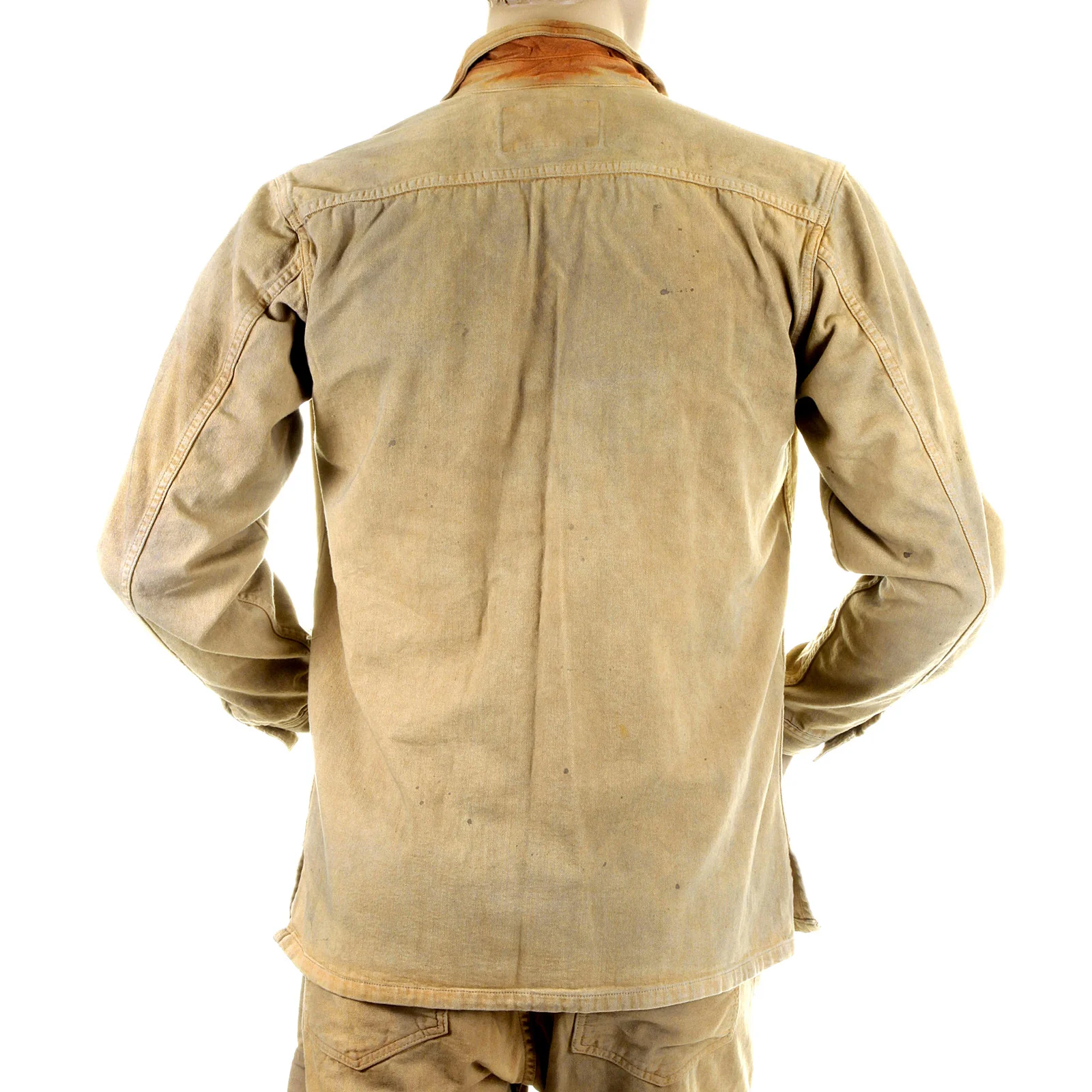 Sugarcane Mens SC12241H Fiction Romance Vintage Wash Workwear Denim Jacket/Overshirt in Brown CANE2830 - Image 4