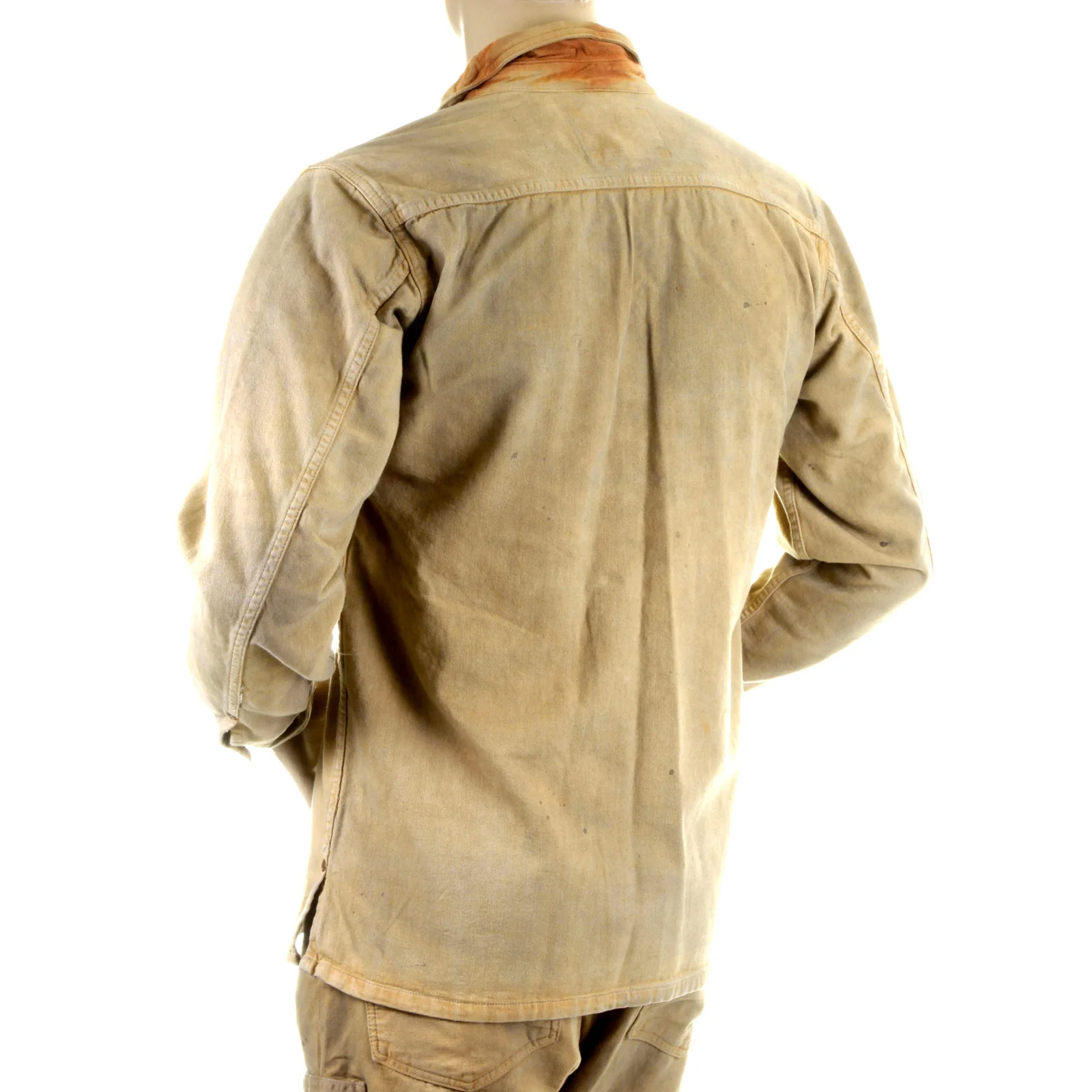 Sugarcane Mens SC12241H Fiction Romance Vintage Wash Workwear Denim Jacket/Overshirt in Brown CANE2830 - Image 5