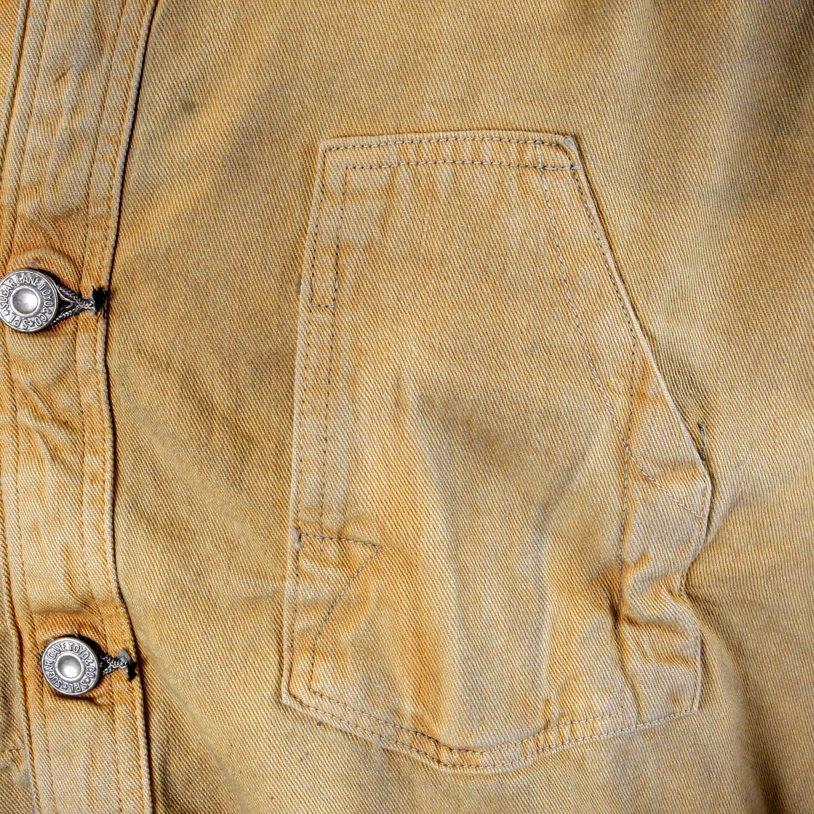 Sugarcane Mens SC12241H Fiction Romance Vintage Wash Workwear Denim Jacket/Overshirt in Brown CANE2830 - Image 8