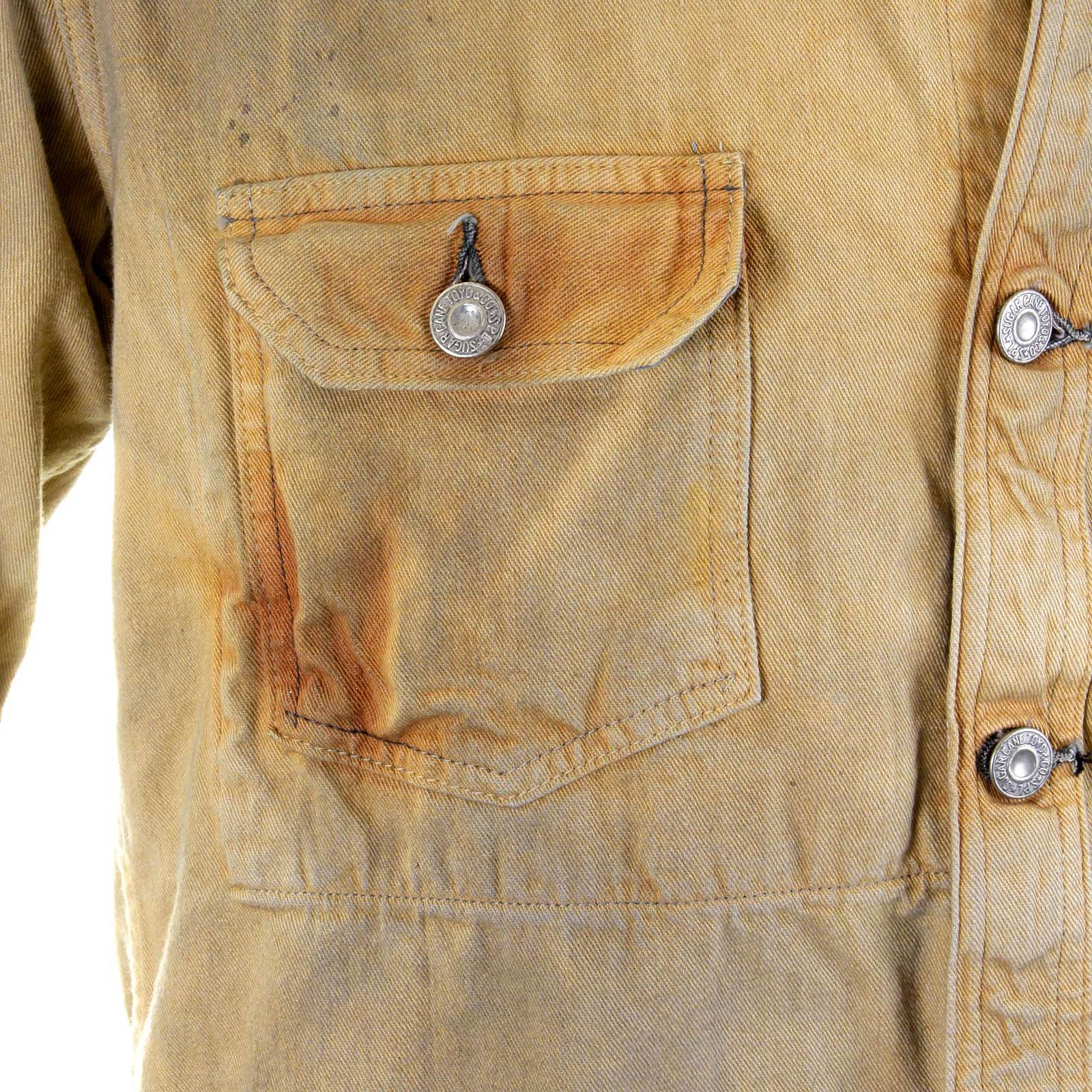 Sugarcane Mens SC12241H Fiction Romance Vintage Wash Workwear Denim Jacket/Overshirt in Brown CANE2830 - Image 9